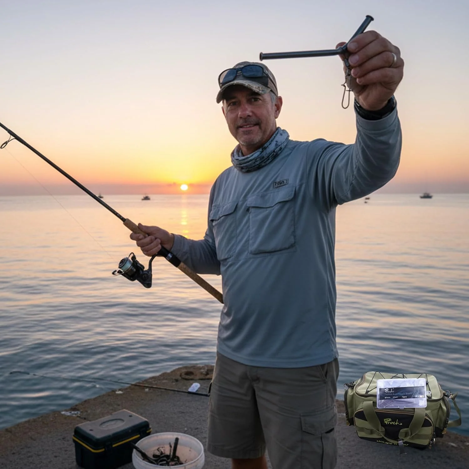 croch Black Metal Terminal Tackle Fishing Feeder Boom with Snap Connectors NEW - Image 6