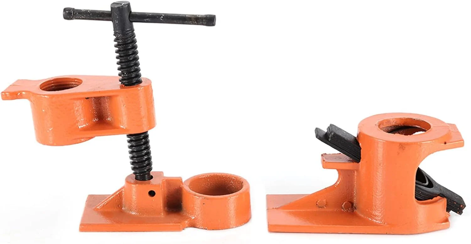 Heavy Duty 1 Inch Woodworking Pipe Clamp Workholding Device Orange & Black NEW - Image 7