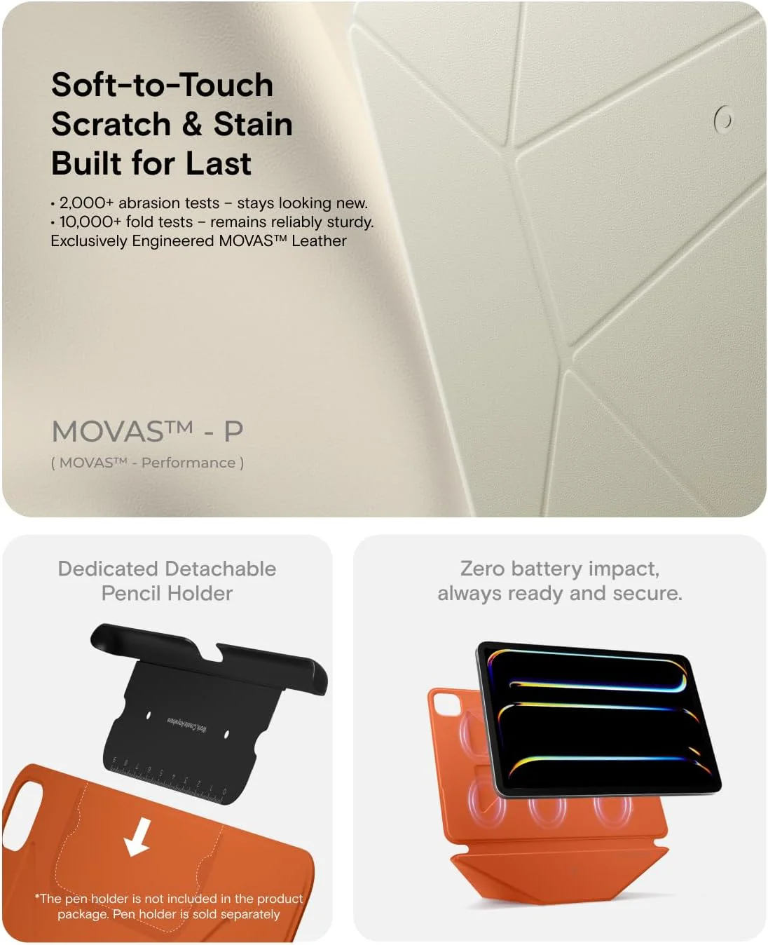 MOFT Slim Tablet Cases Magnetic Folio Case for iPad Pro 13-inch Beige & NEW - Image 9