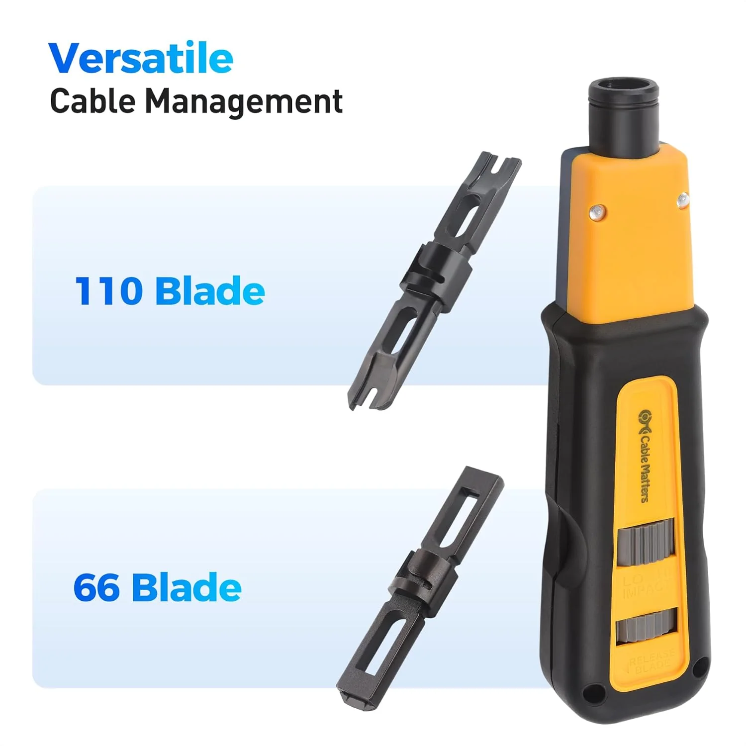 Cable Matters Ethernet Punch Down Tool with RJ45 Connectors Black & Yellow NEW - Image 2