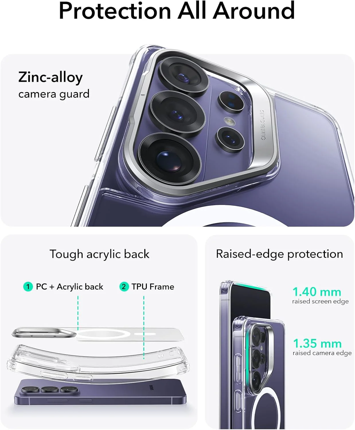 ESR Clear MagSafe Protective Phone Case with Stash Stand for iPhone NEW - Image 4