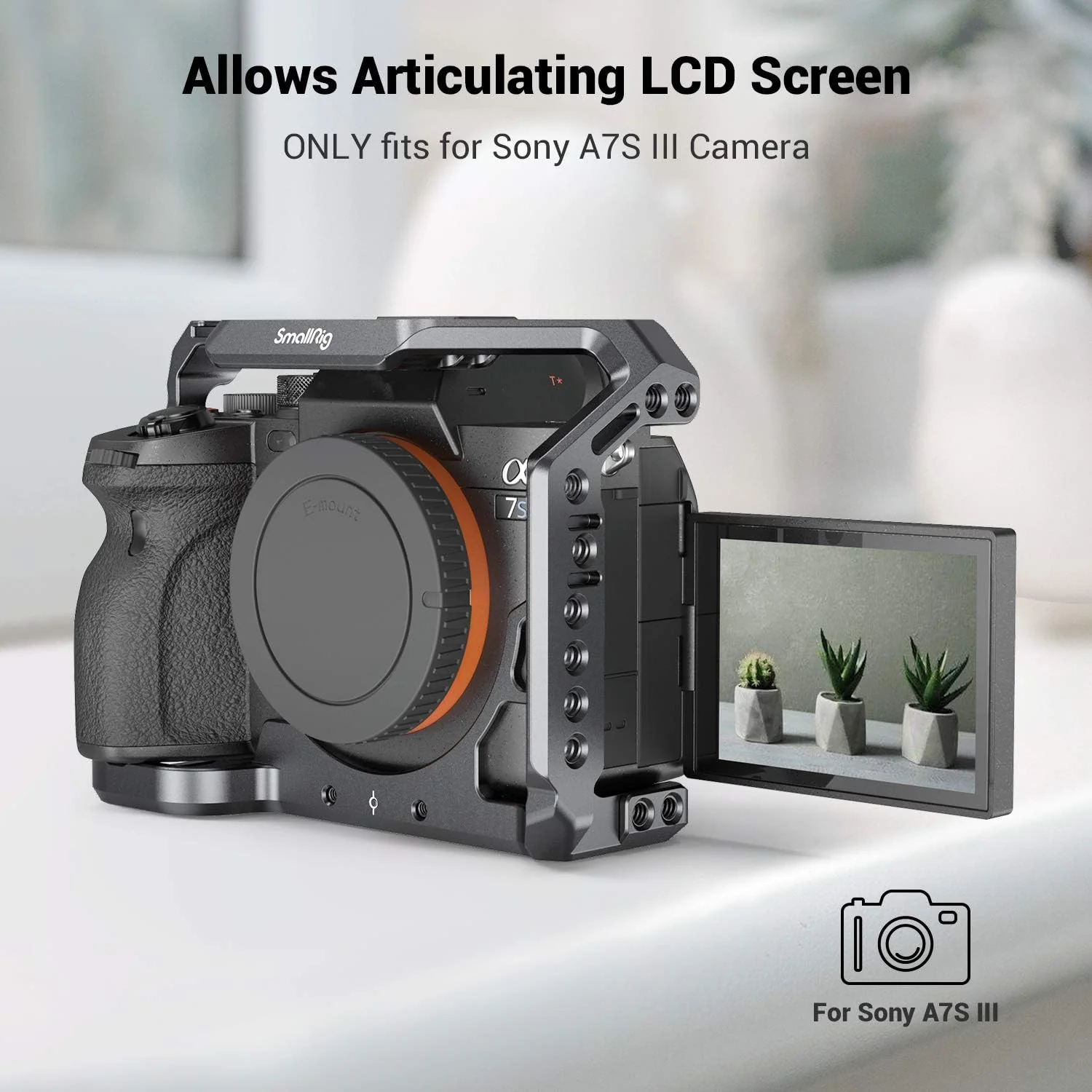 SMALLRIG Black Camera Cage Stabilizer for Sony Alpha 7S III DSLR - NEW - Image 5