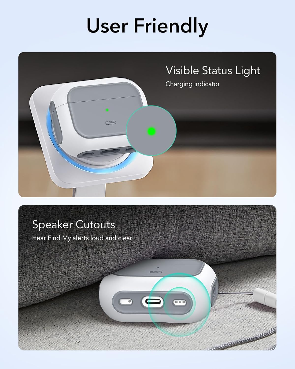 ESR White Wireless Earphone Case for Apple AirPods Pro 3 NEW - Image 9