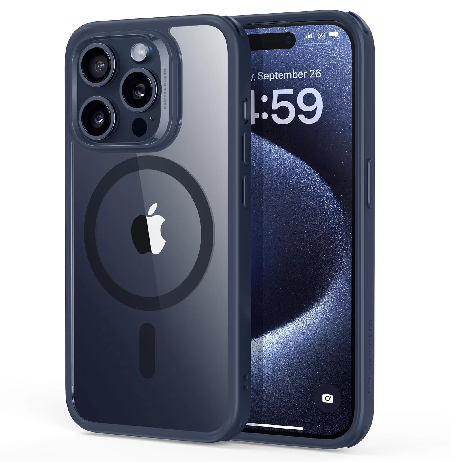 ESR Clear & Navy Protective Phone Case for iPhone 15 Pro DEMO