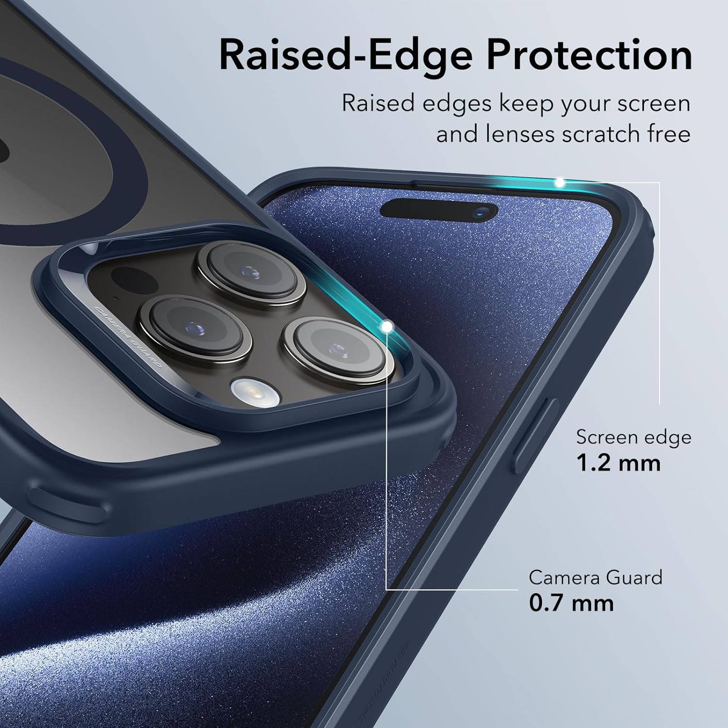 ESR Clear & Navy Protective Phone Case for iPhone 15 Pro DEMO - Image 6