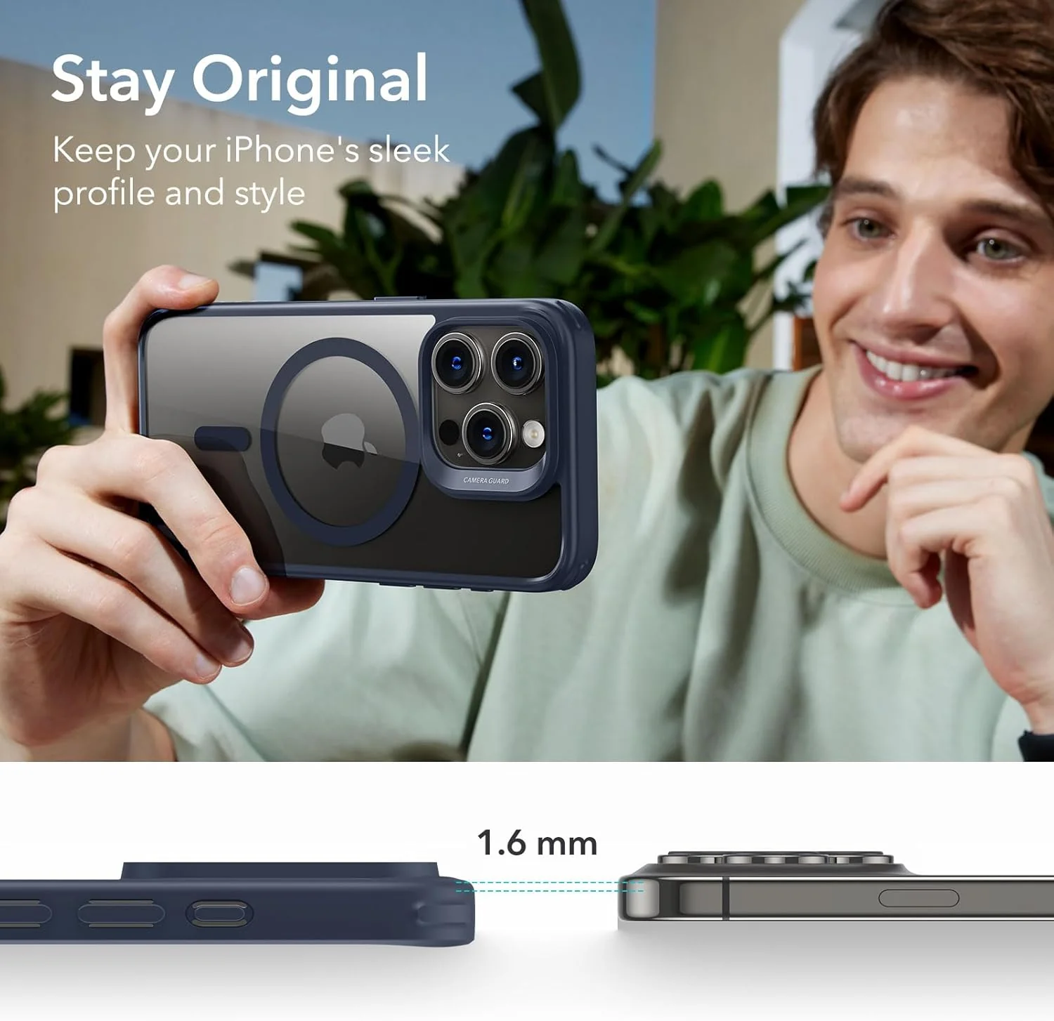 ESR Clear & Navy Protective Phone Case for iPhone 15 Pro DEMO - Image 8