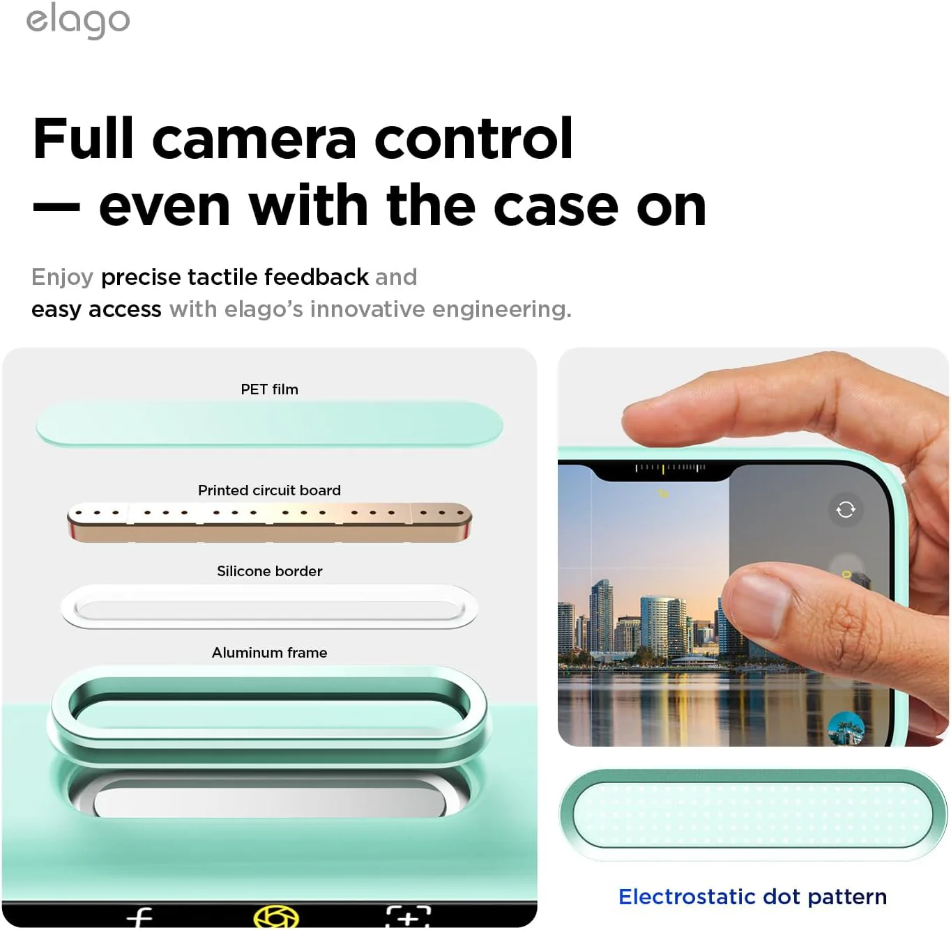 elago Magnetic Silicone Phone Case for iPhone 17 - Aqua Sky Color NEW - Image 3