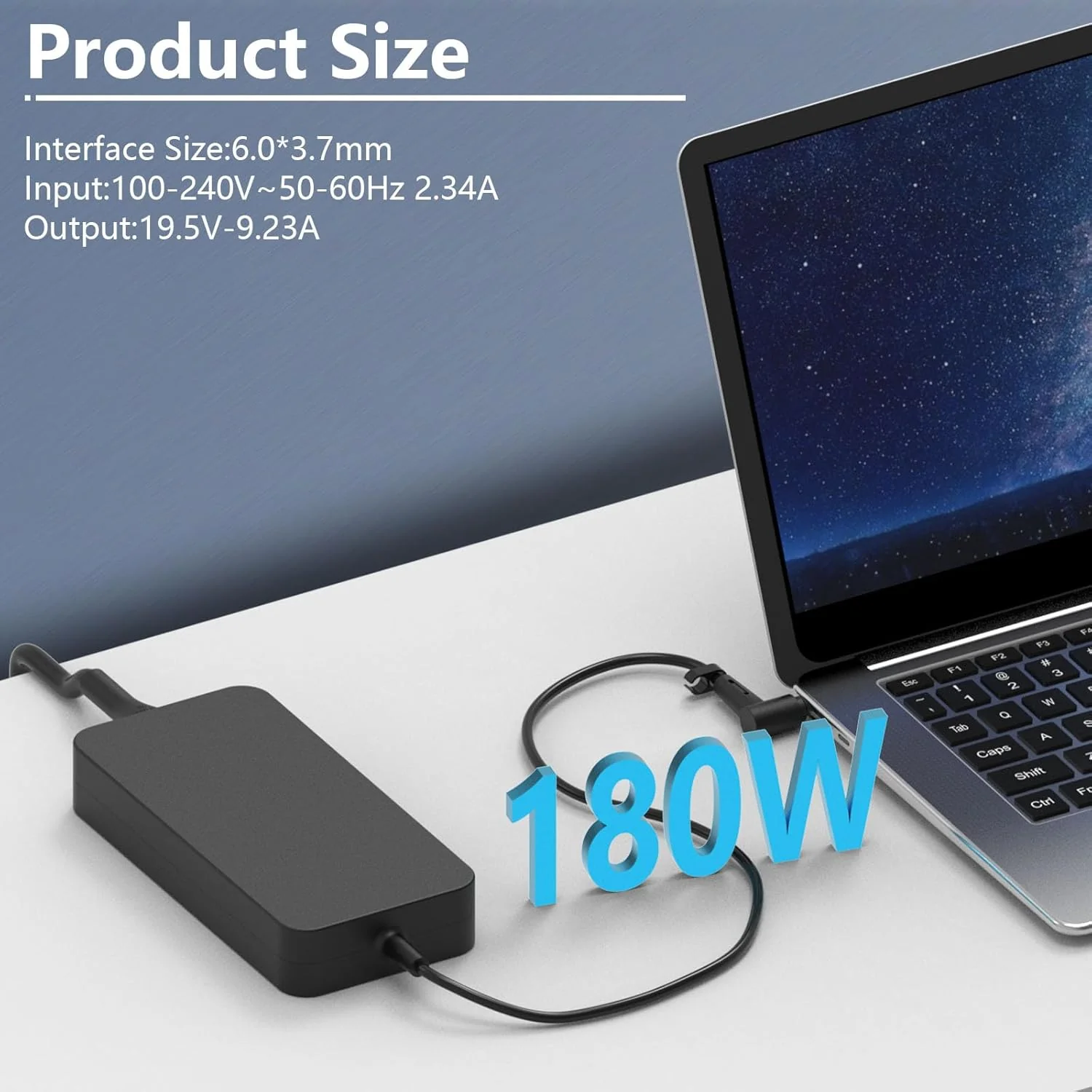 180W Laptop Charger for Asus Rog Zephyrus G14 G15 6.0*3.7mm Black DEMO - Image 2