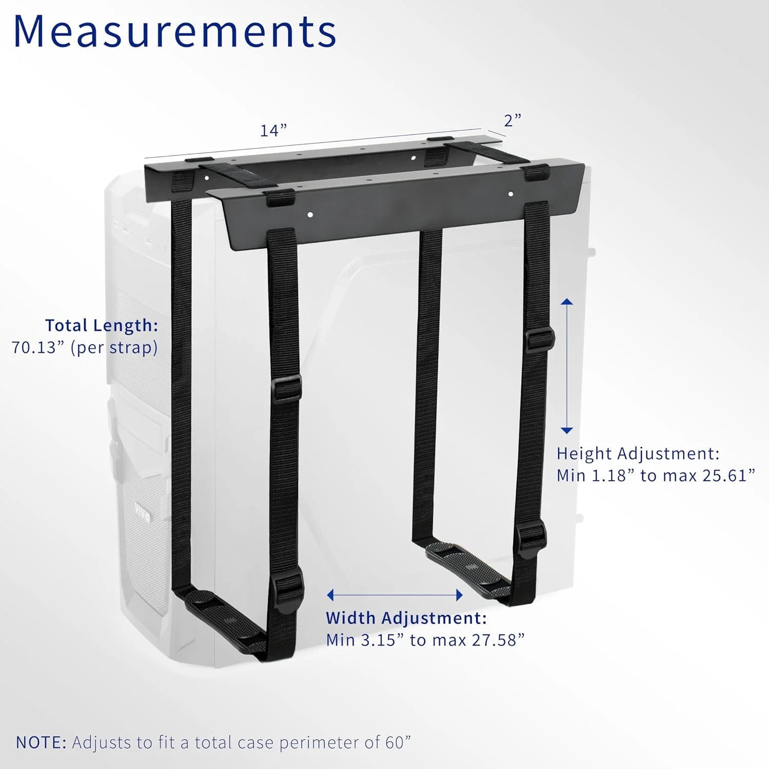 VIVO Adjustable Computer Cases Under-Desk and Wall Mount PC Holder Bracket NEW - Image 3