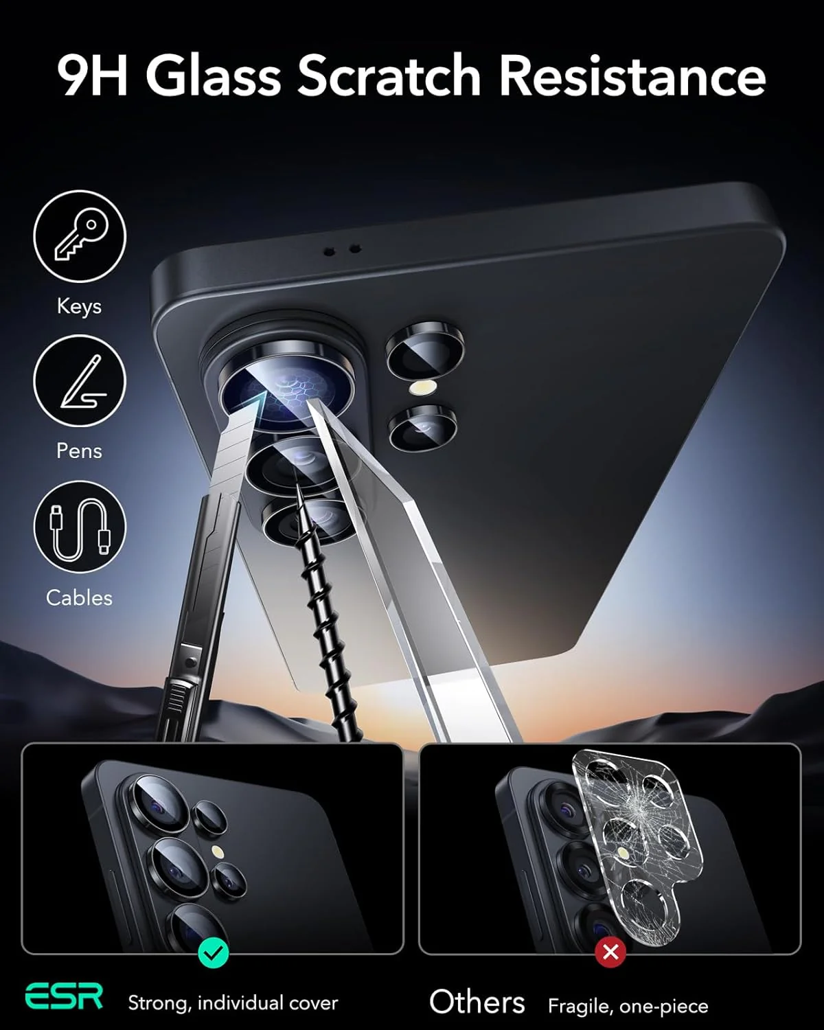 ESR Tempered Glass Lens Protectors for Samsung Galaxy S26 Ultra Camera Size NEW - Image 6
