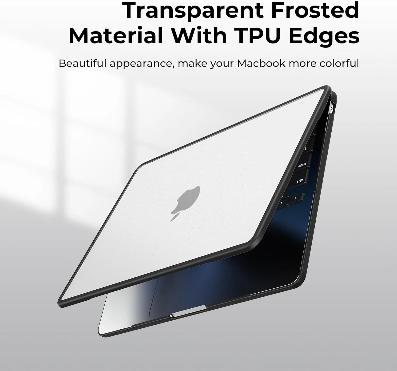 BlueSwan Frosted Clear Hard Case Shell for Macbook Air 13" M1 Laptop Cover DEMO - Image 4