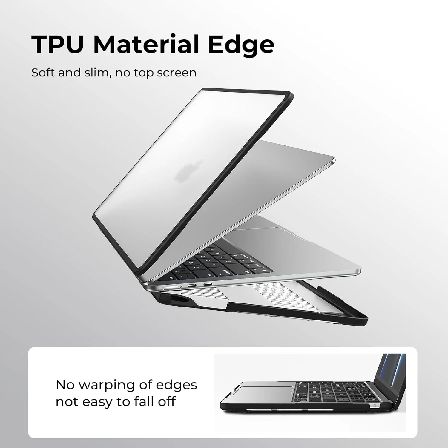 BlueSwan Frosted Clear Hard Case Shell for Macbook Air 13" M1 Laptop Cover DEMO - Image 5
