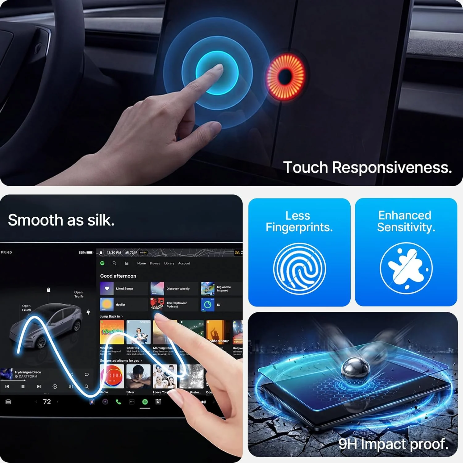 CYBERBEANS Tempered Glass GPS Accessories Protector for Tesla Model Y/3 NEW - Image 4
