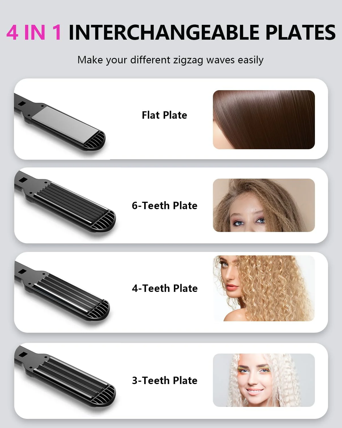5 cm x 3 Black Ceramic Hair Crimper Waver Curling Iron for All Types Size 5 NEW - Image 6