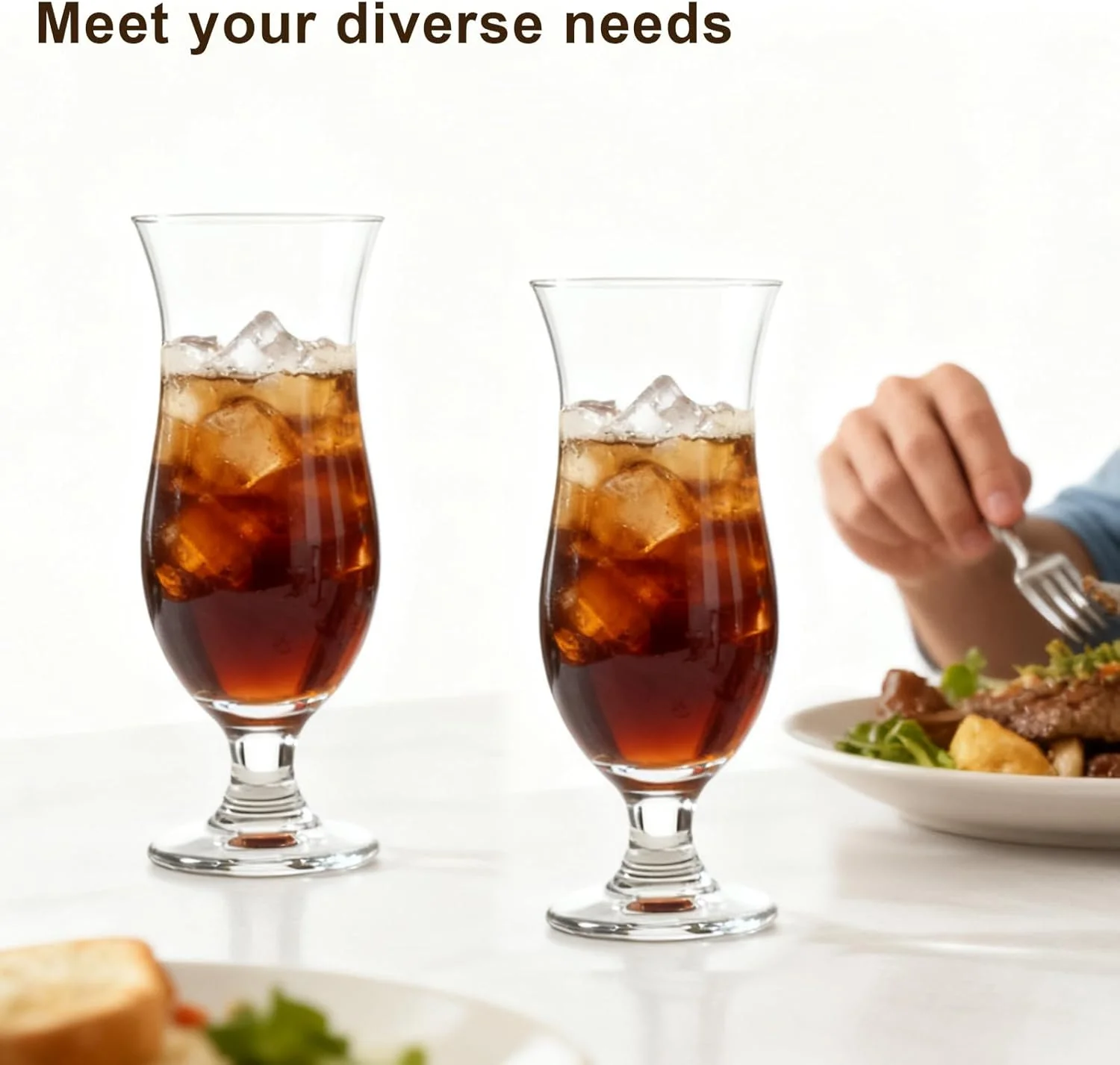 Elegant Set of 6 Transparent Cocktail Glasses, 410ml Milkshake Cups, Clear NEW - Image 6