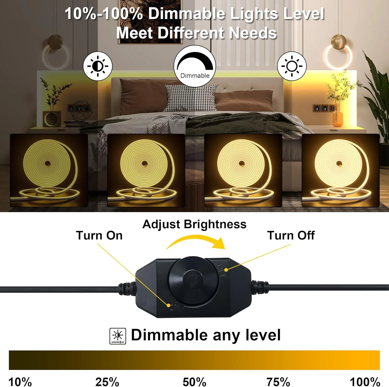 Cozylady Waterproof LED Strips Flexible LED Neon Strip Lights, Warm White, DEMO - Image 2