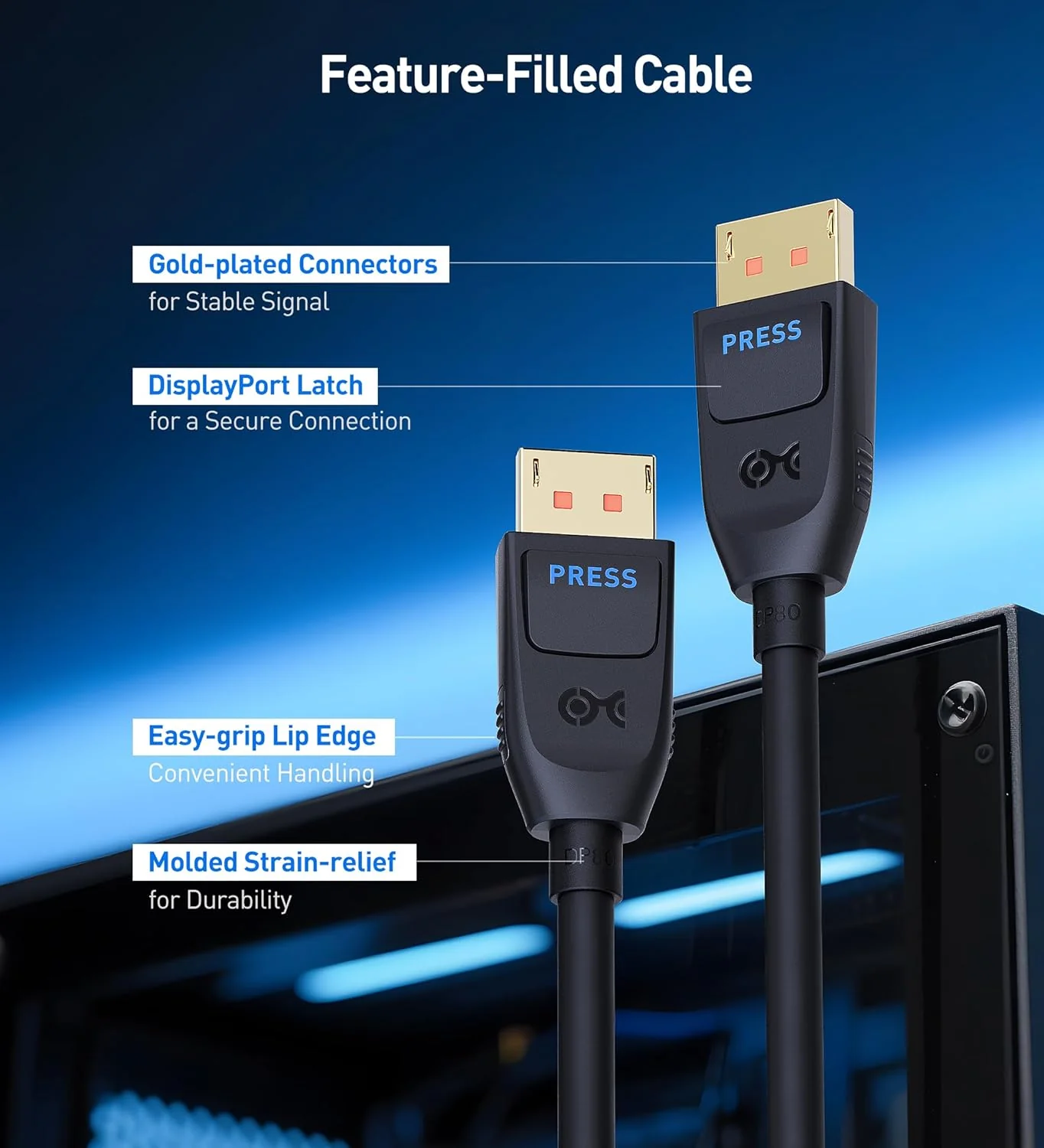 Cable Matters Cables DisplayPort to HDMI Adapter - 4K 60Hz, 1m Black DEMO - Image 7