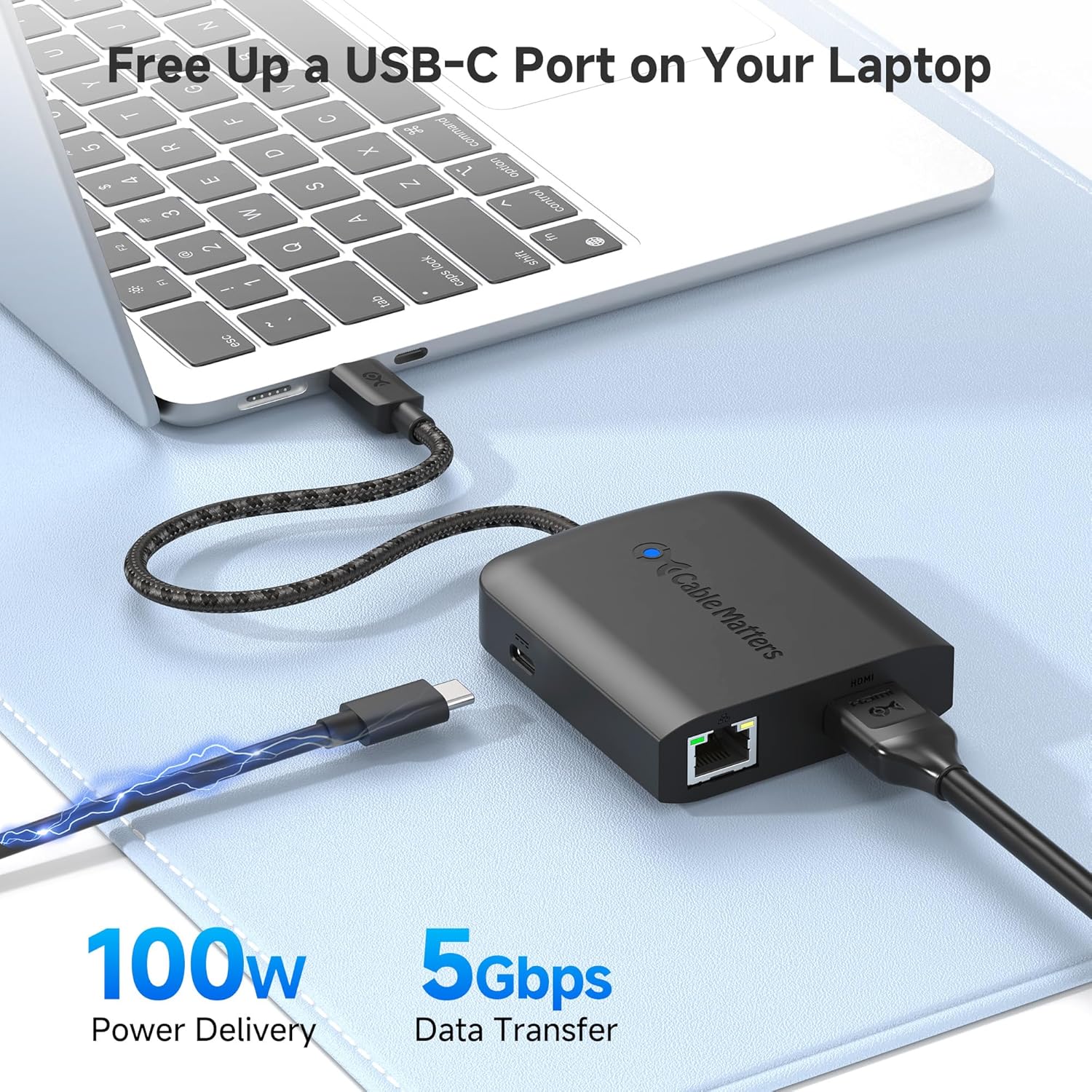 Cable Matters USB Hubs USB-C HDMI Dock 8K 120Hz, 2 USB-A 3.0 Ports, Black, DEMO - Image 5