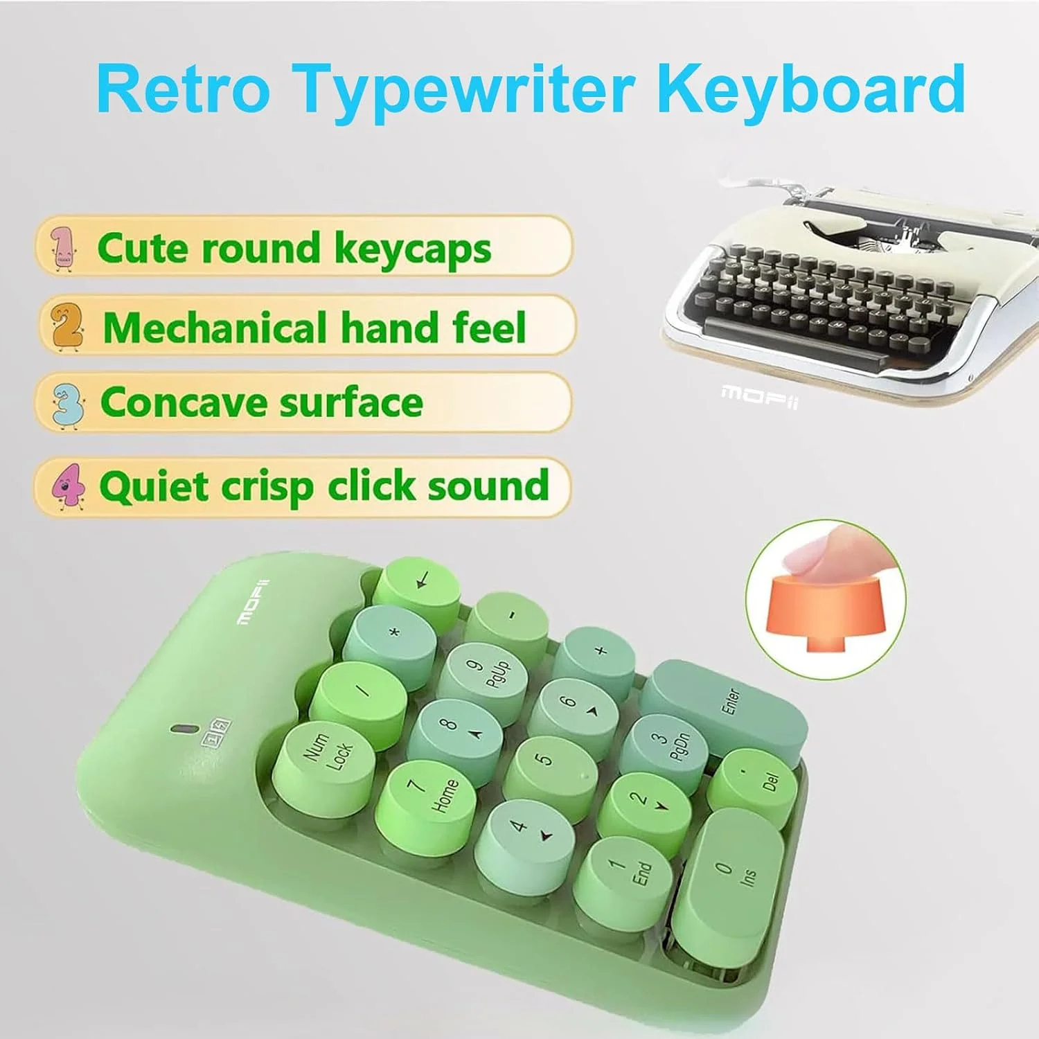 MOFii 18-Key Keyboards Wireless Numeric Keypad Green Portable Keyboard for DEMO - Image 3