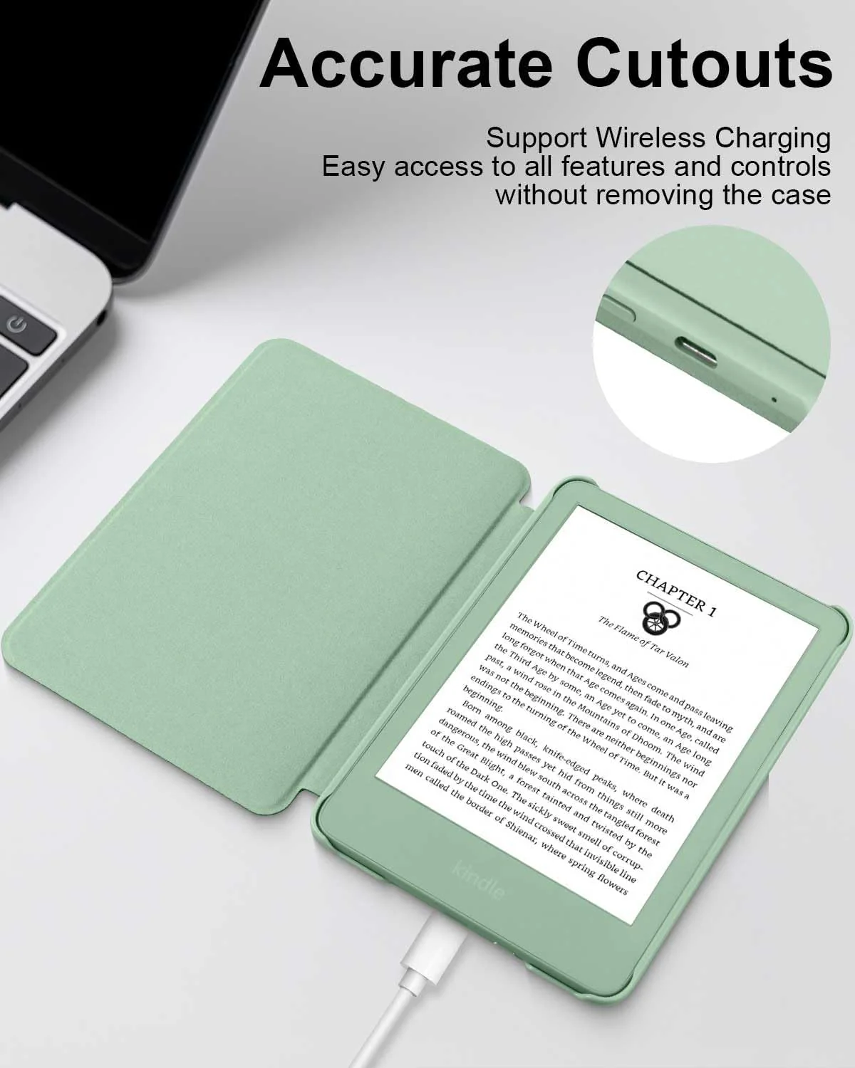 T Tersely Cases Full Body Matcha Color Case for All-New Kindle 6" (11th Gen) NEW - Image 5