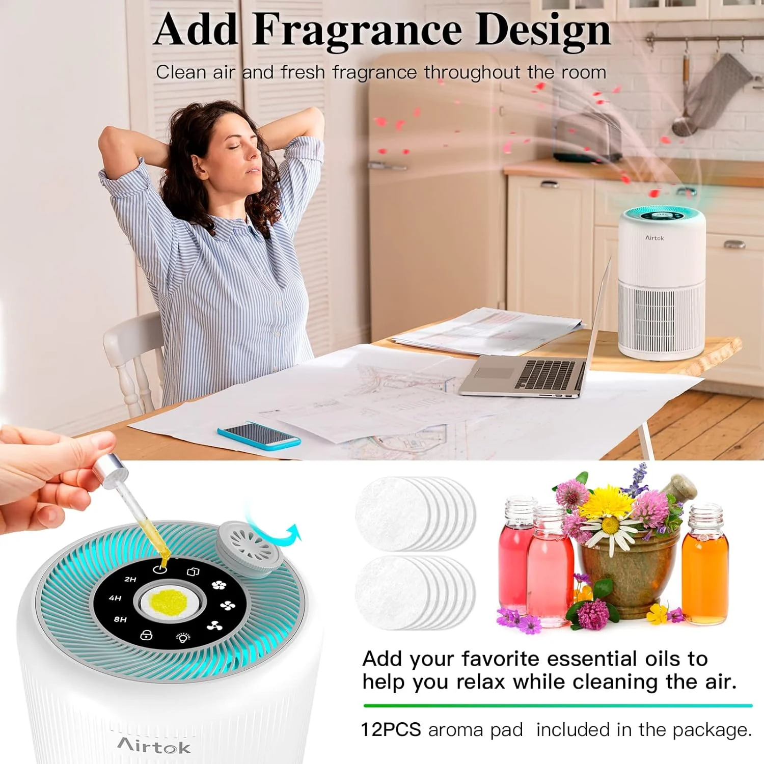 AIRTOK 4-in-1 Air Purifiers HEPA Air Purifier for Home Bedroom Quiet NEW - Image 5