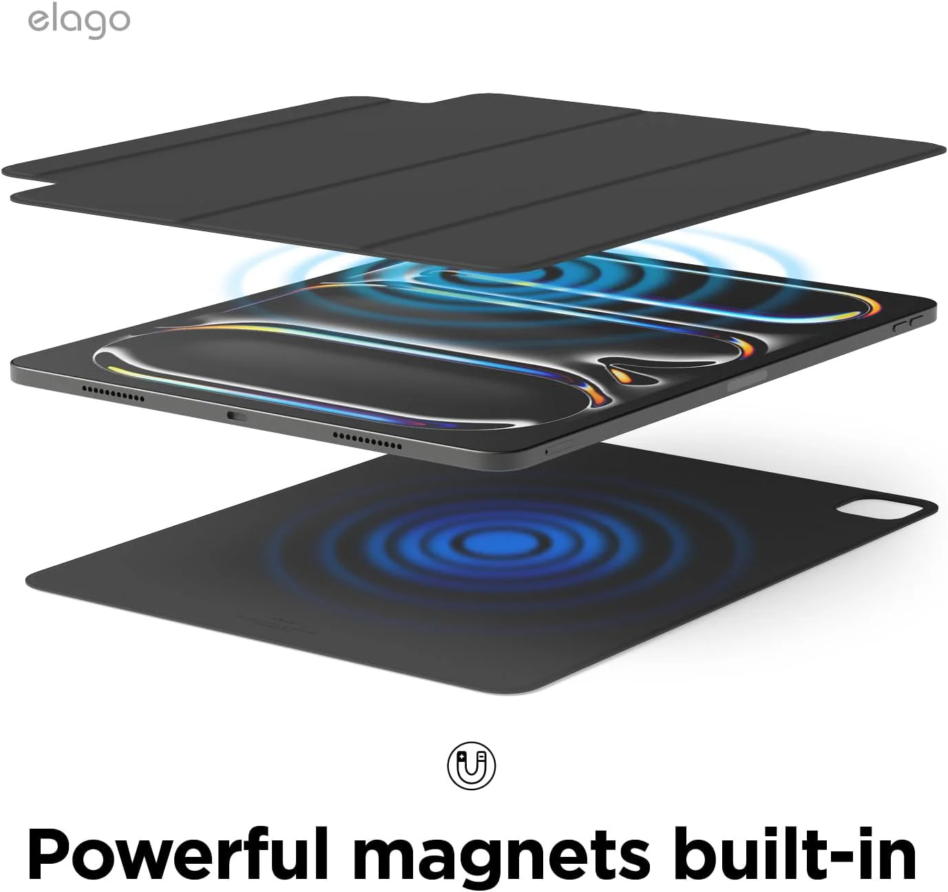 elago Magnetic Folio Case for iPad Pro 13 Inch Tablet Cover Dark Grey Size NEW - Image 3