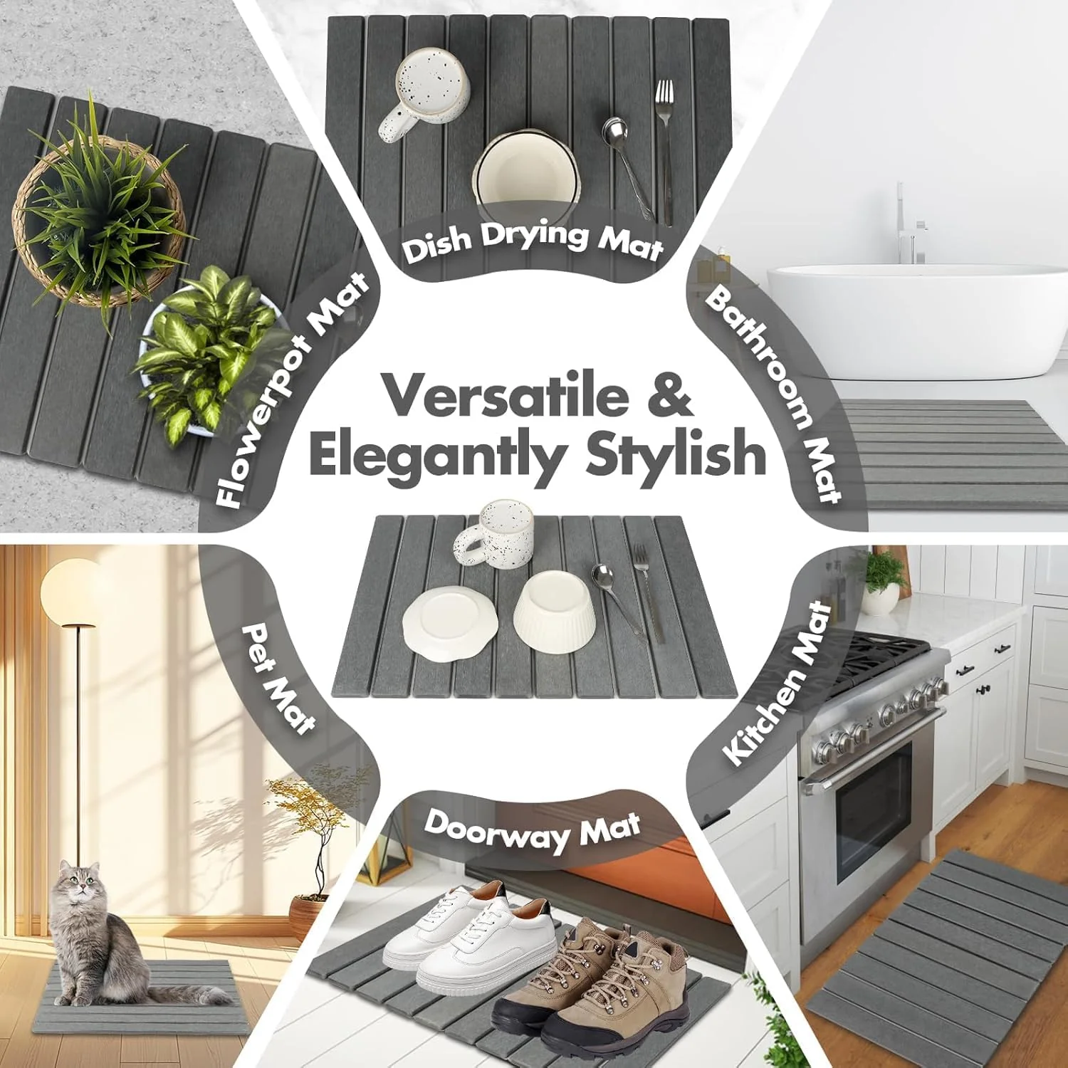 High Quality Dark Gray Dish Drying Mat Heat Resistant Kitchen Pad 60 x 40 cm NEW - Image 6
