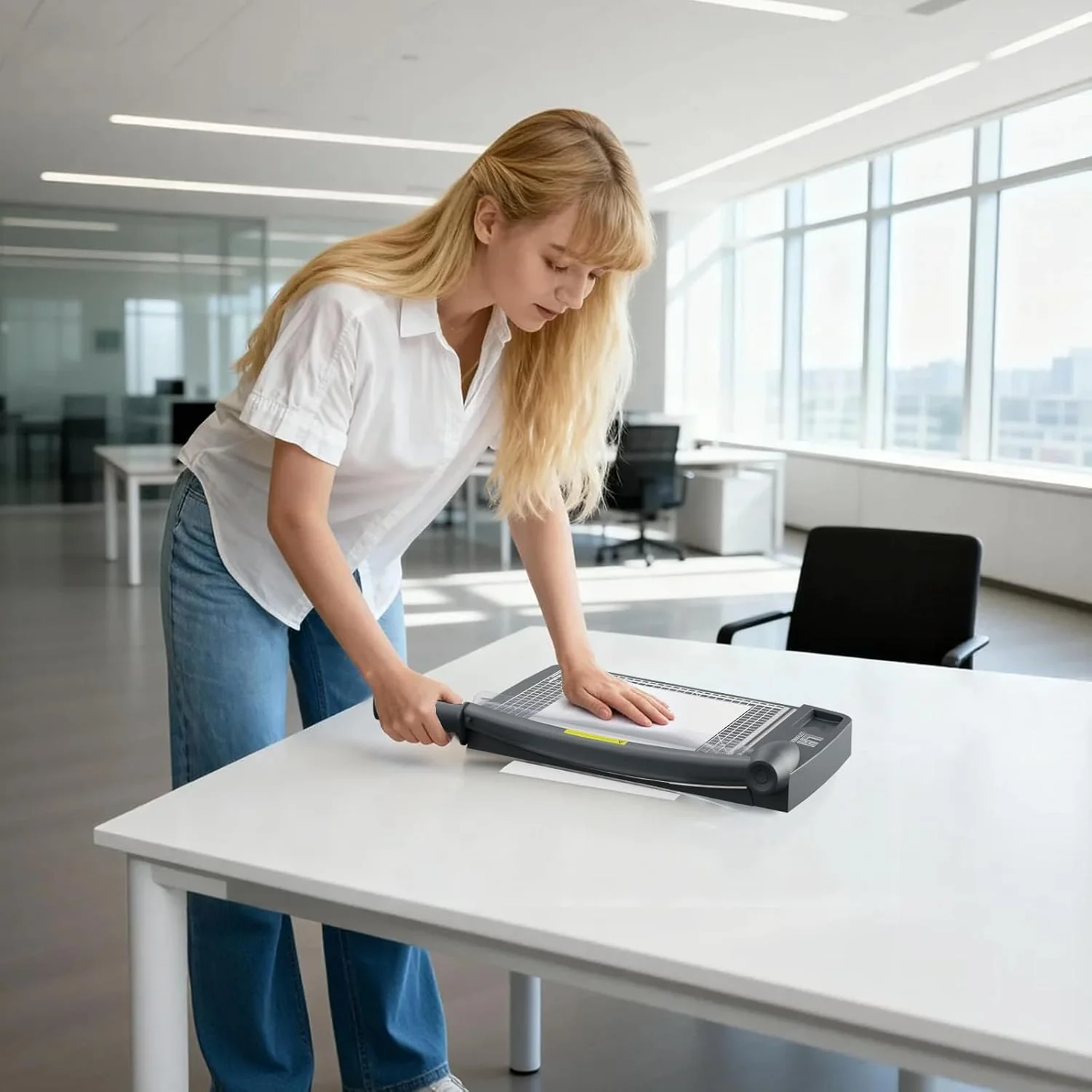12-Inch Paper Cutter Guillotine Trimmer, 12-Sheet Capacity, Gray DEMO - Image 5