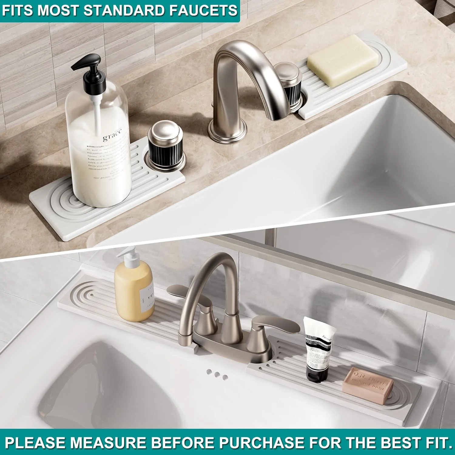 Diatomite Sink Splash Guard Mat Quick Dry Racks & Holders White Size 23.6" NEW - Image 8