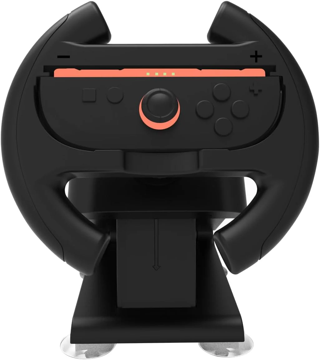 Black Racing Steering Wheel Controller for Nintendo Switch Gaming NEW - Image 4
