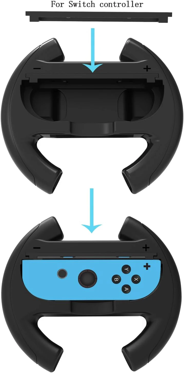 Black Racing Steering Wheel Controller for Nintendo Switch Gaming NEW - Image 6