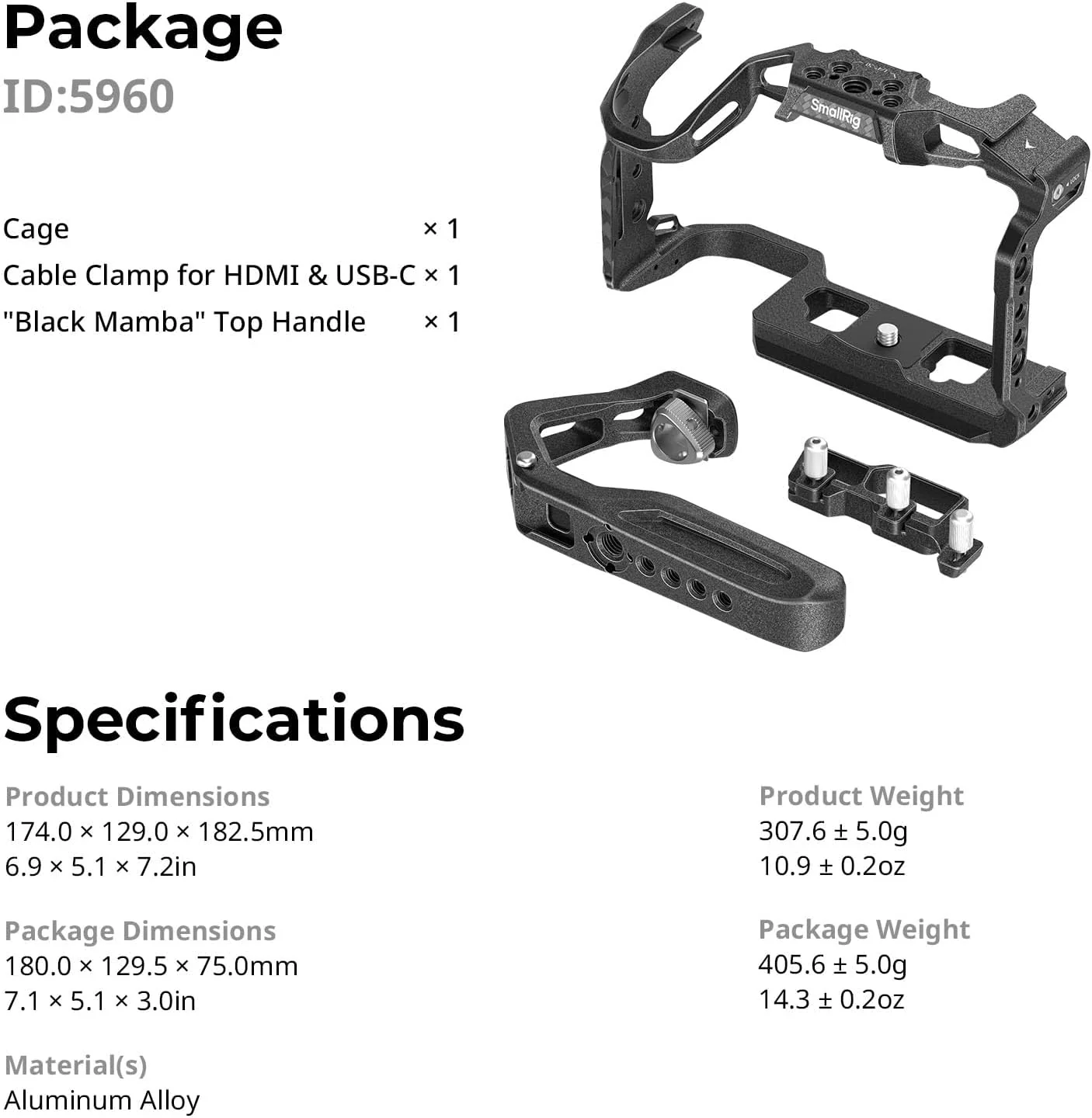 SMALLRIG Black Action Camera Handheld Case with Top Handle for Outdoor NEW - Image 9