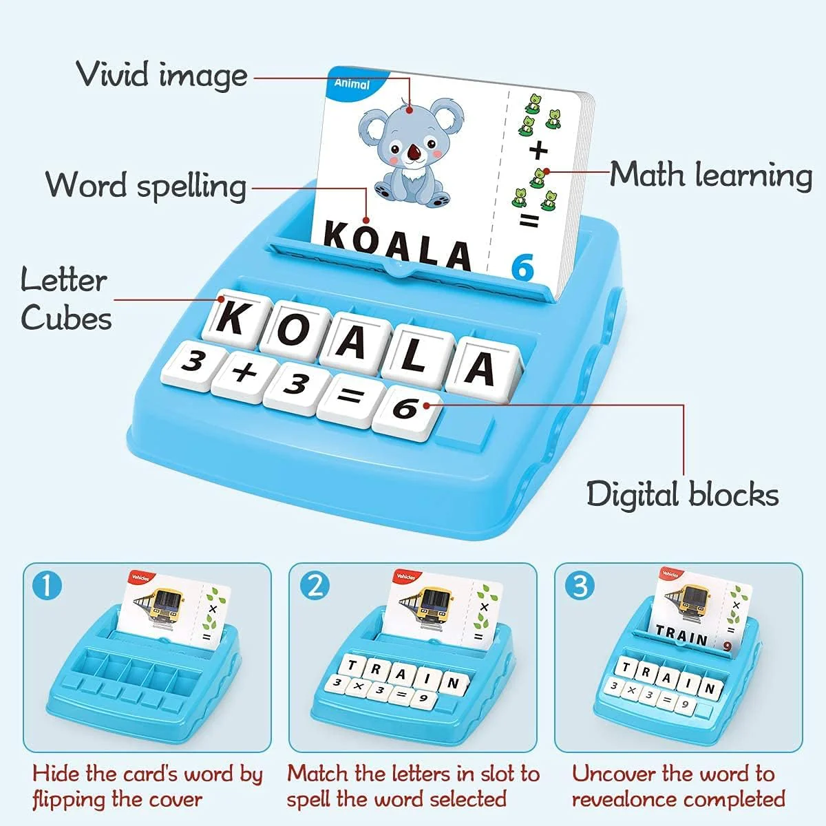 KaeKid Uppercase Letter Spelling Learning Educational Flash Cards for Kids NEW - Image 3