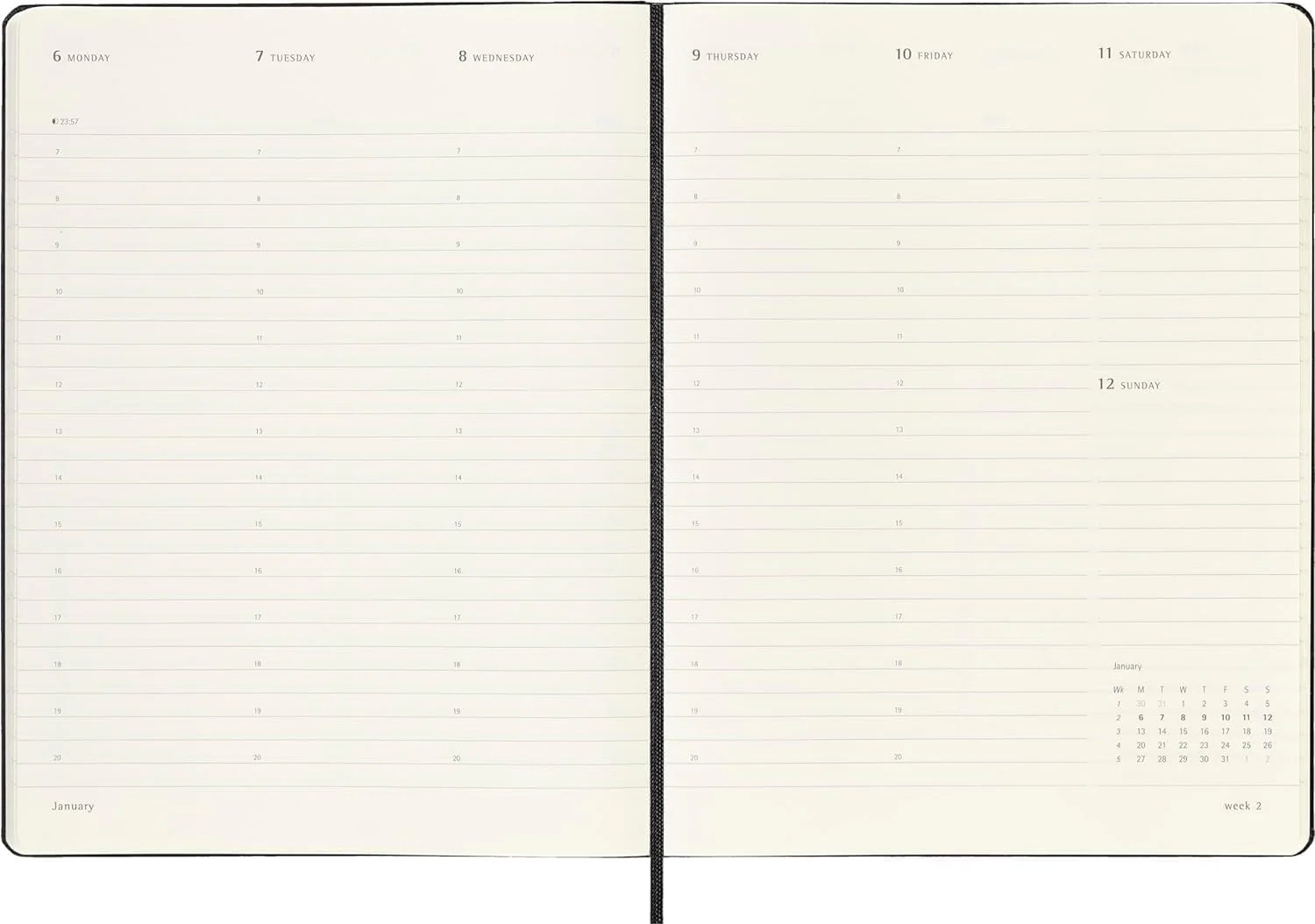 Moleskine 2025-12 Month Pro Weekly Vertical Executive Notebooks in Black NEW - Image 5