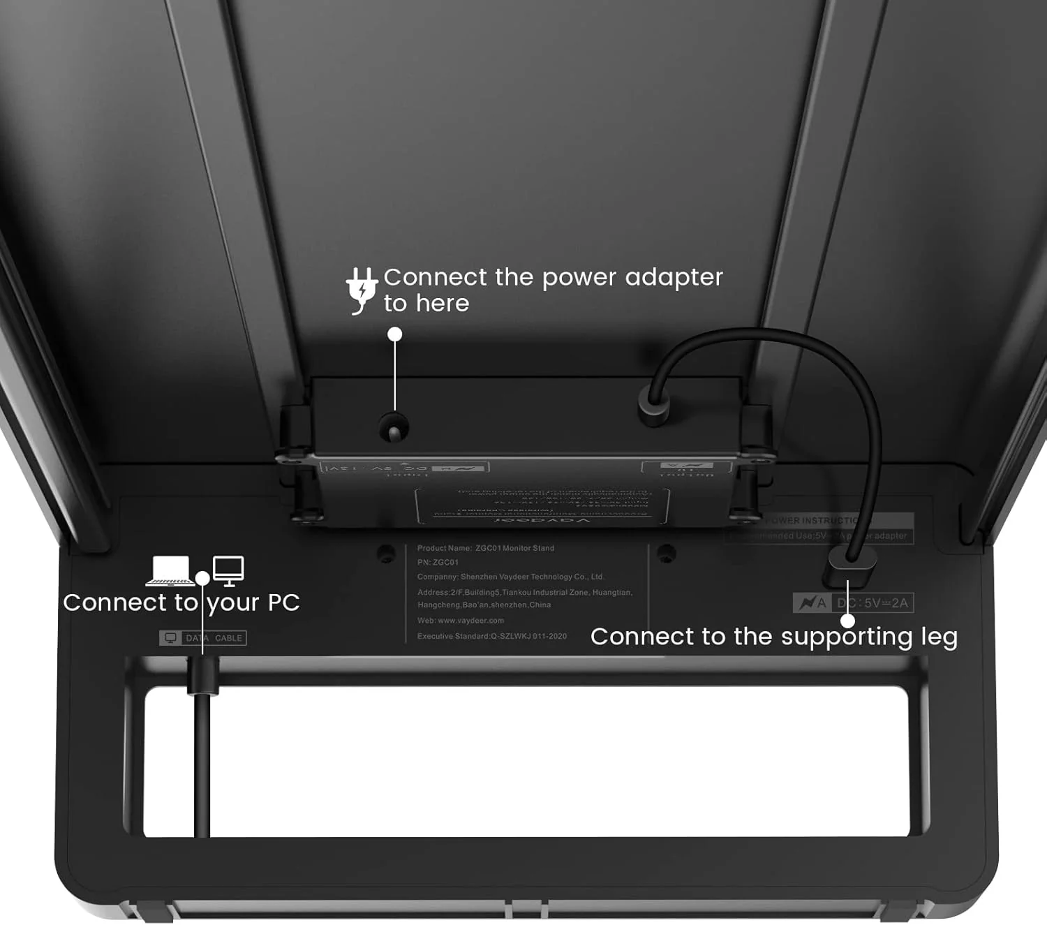 Dual Monitor Stand with Wireless Charger and 4 USB Ports Aluminum Black NEW - Image 5