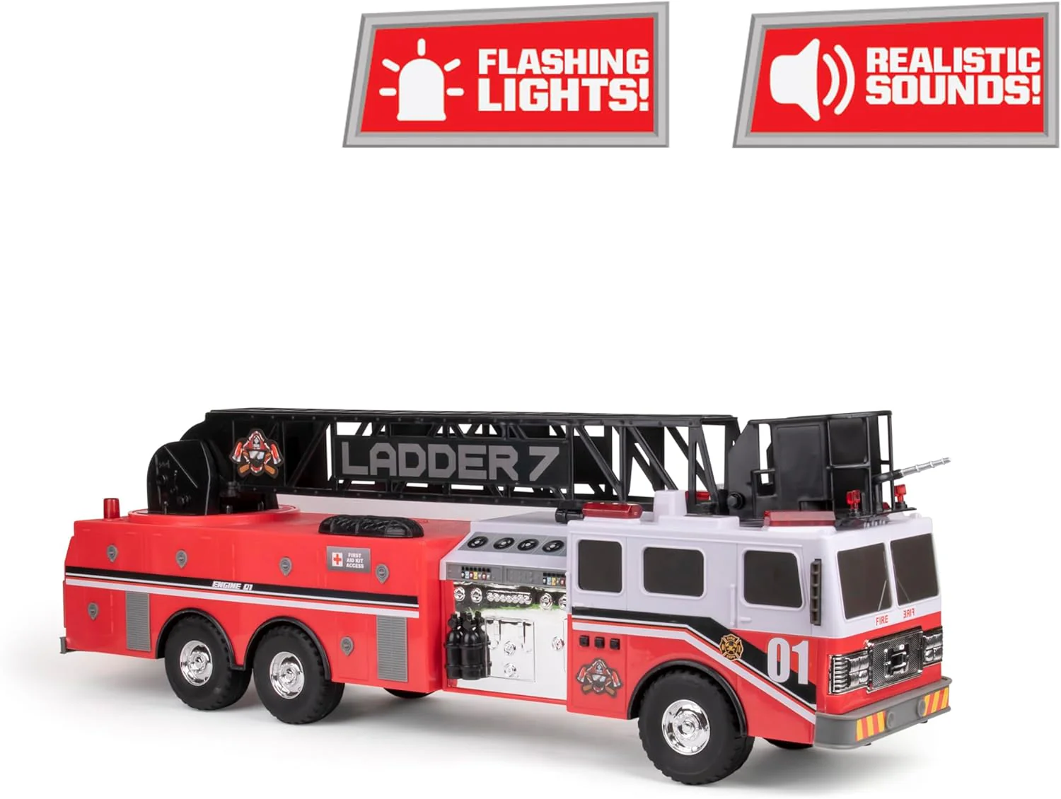 Mighty Fleet Trucks 29" Jumbo Toy Fire Truck with Realistic Flashing DEMO - Image 6