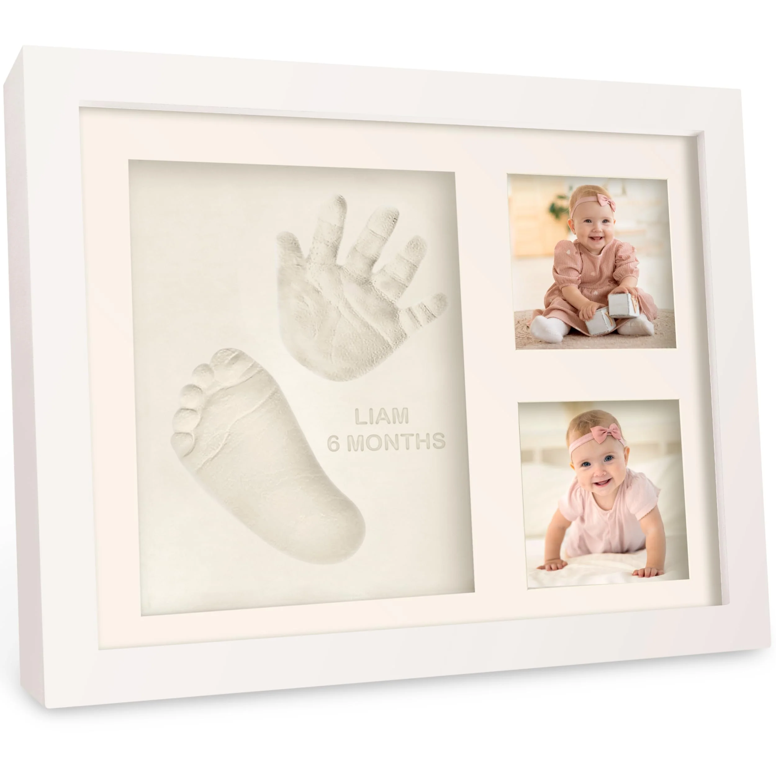 KeaBabies Handprint and Footprint Keepsake Frame Alpine White Size 28x22cm NEW