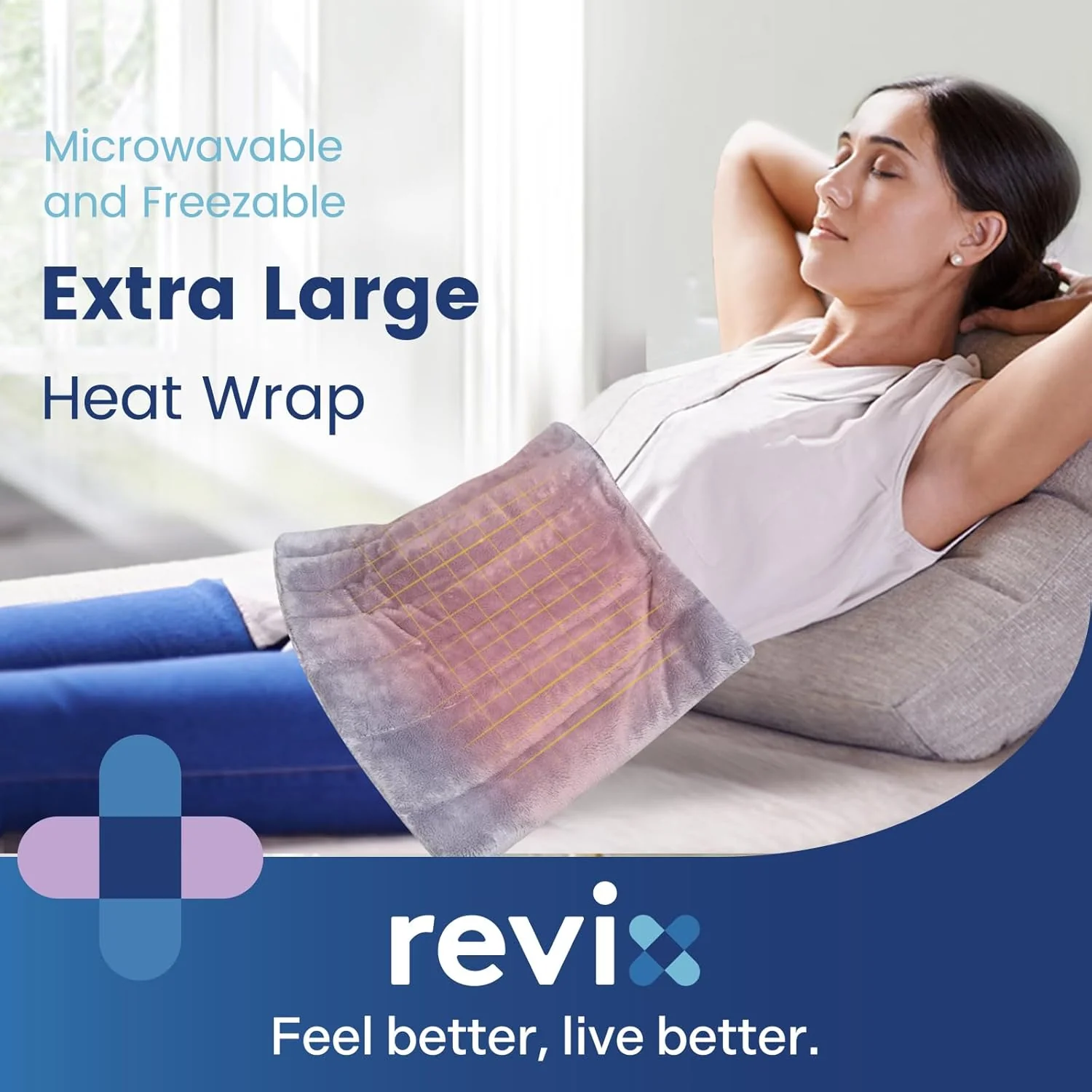 REVIX Microwavable Heating Pad for Back Pain Relief with Moist Heat Therapy NEW - Image 8
