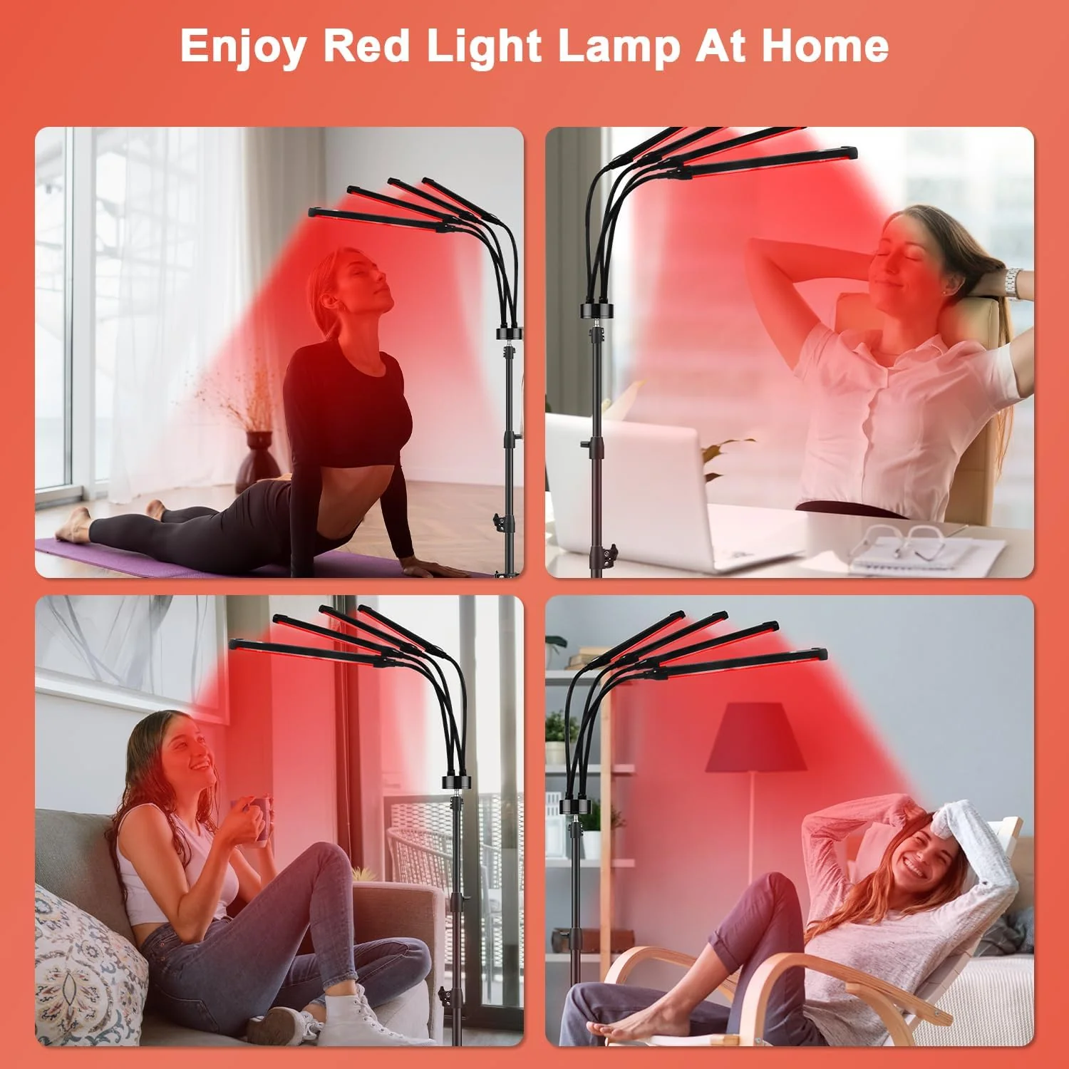 660nm Red & 850nm Infrared Light Therapy Lamp for Pain Relief in Black DEMO - Image 5