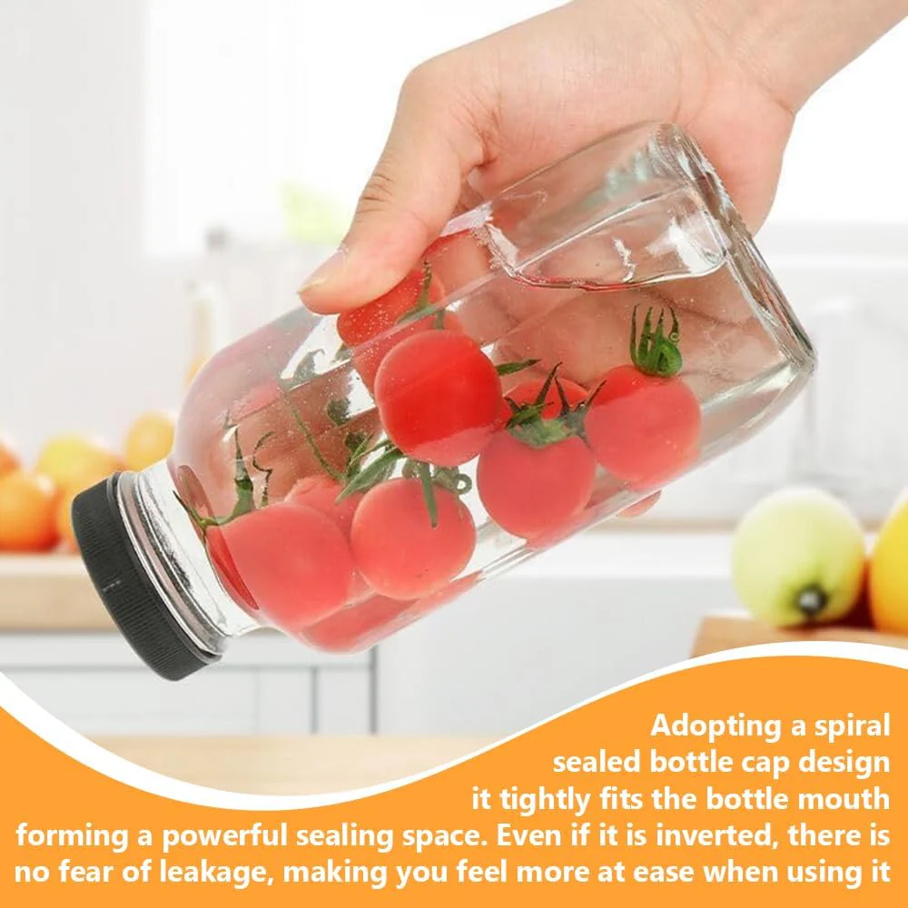 16oz Reusable Glass Drinking Jars with Airtight Plastic Lids Size 6.8 x NEW - Image 4
