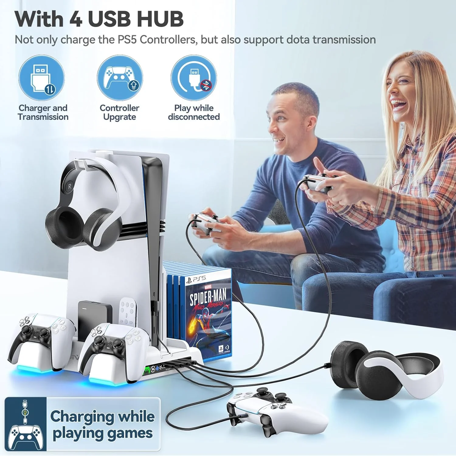 OIVO PS5 Gaming Accessories Slim Pro Stand with Dual Controller Charging NEW - Image 6