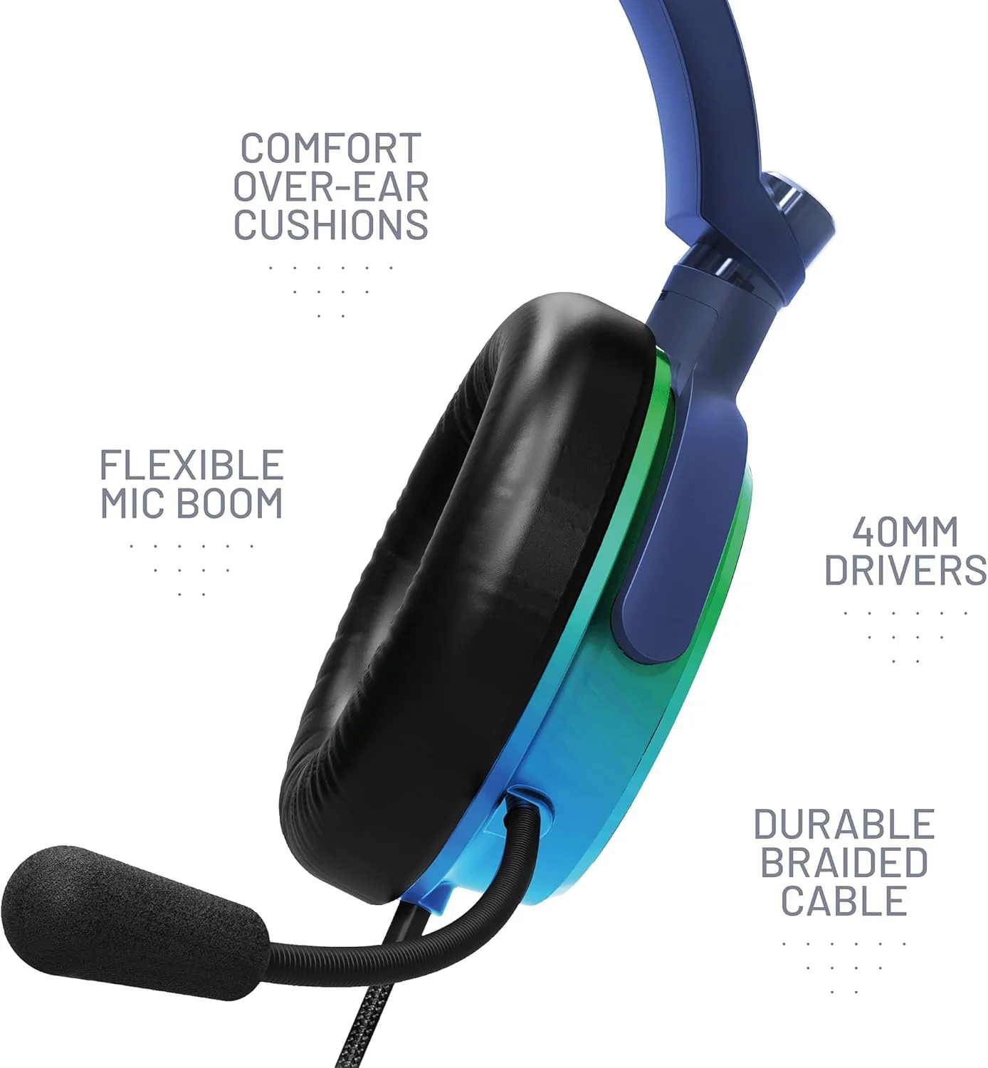 4Gamers Wireless Headsets Noise Cancelling Gaming Headset in Green & Blue NEW - Image 4
