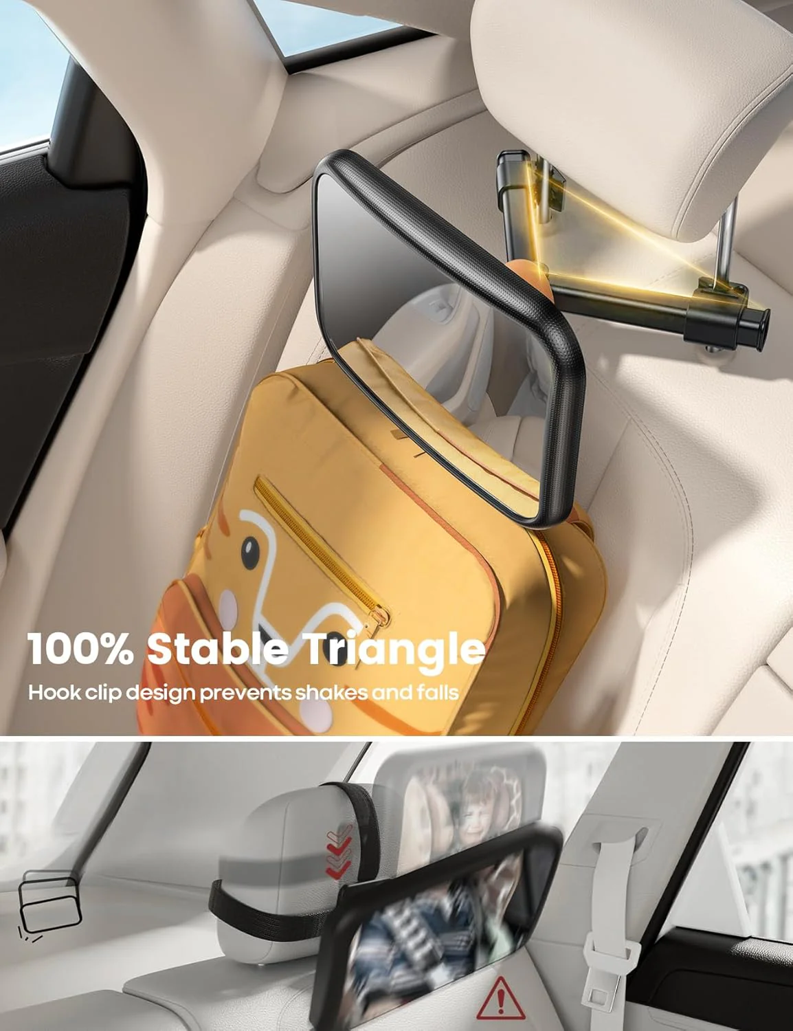 Lamicall Small Shatterproof Acrylic Baby Backseat Mirror for Car Safety DEMO - Image 6