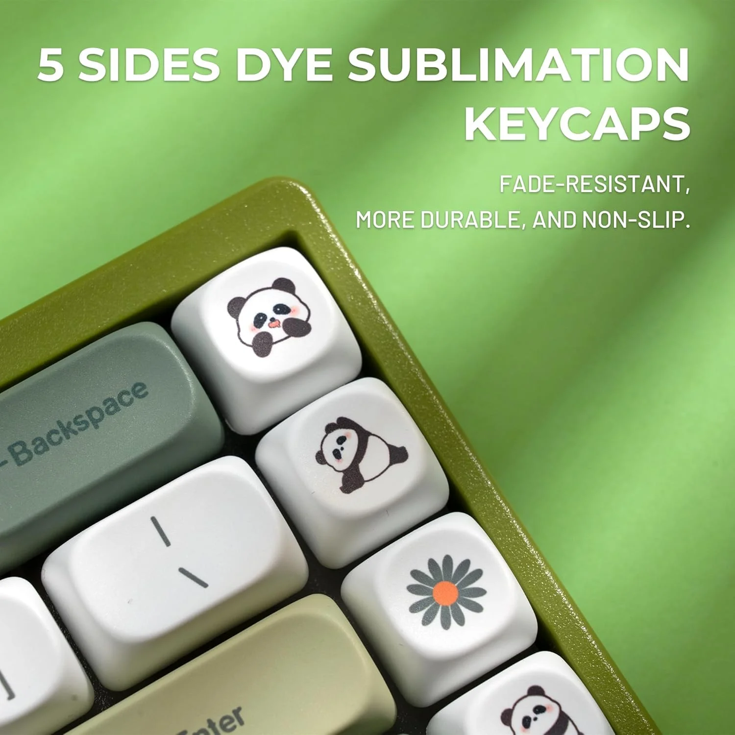 VXV Green Profile Matcha Panda PBT Dye-Sublimated Keycaps Set, 143-Key NEW - Image 6
