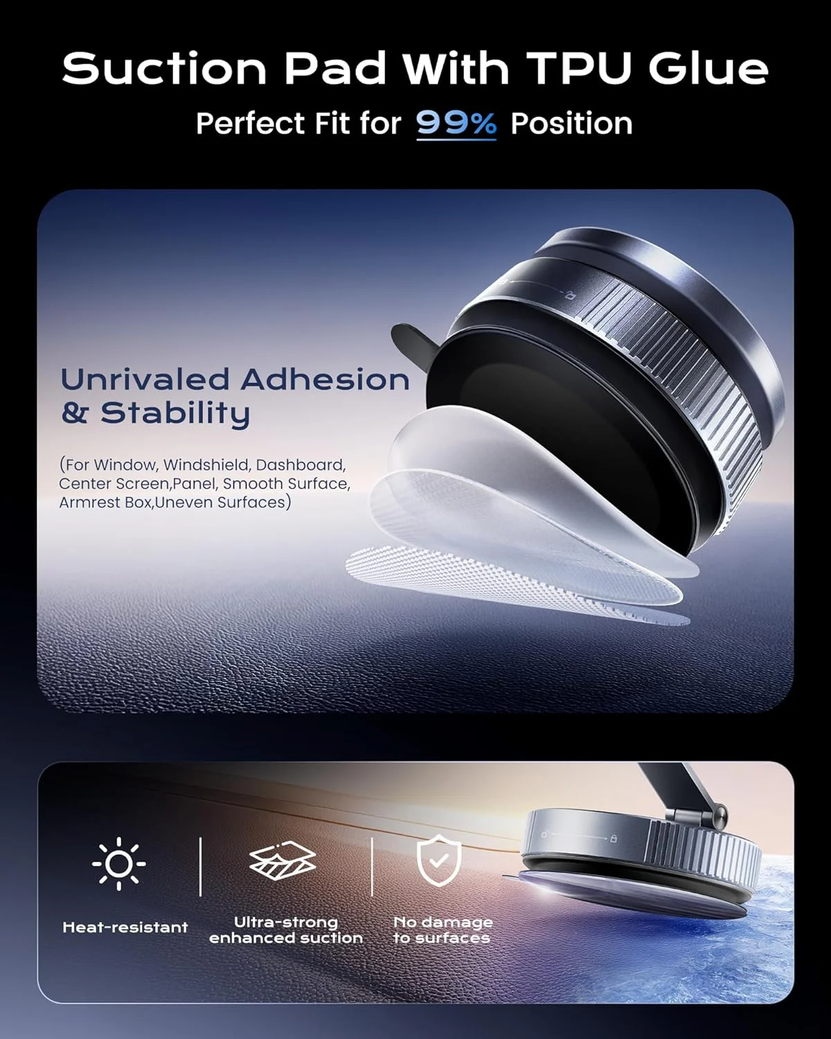 Magnetic Wireless Car Charger 360° Adjustable Vacuum Holder for Smartphones DEMO - Image 8