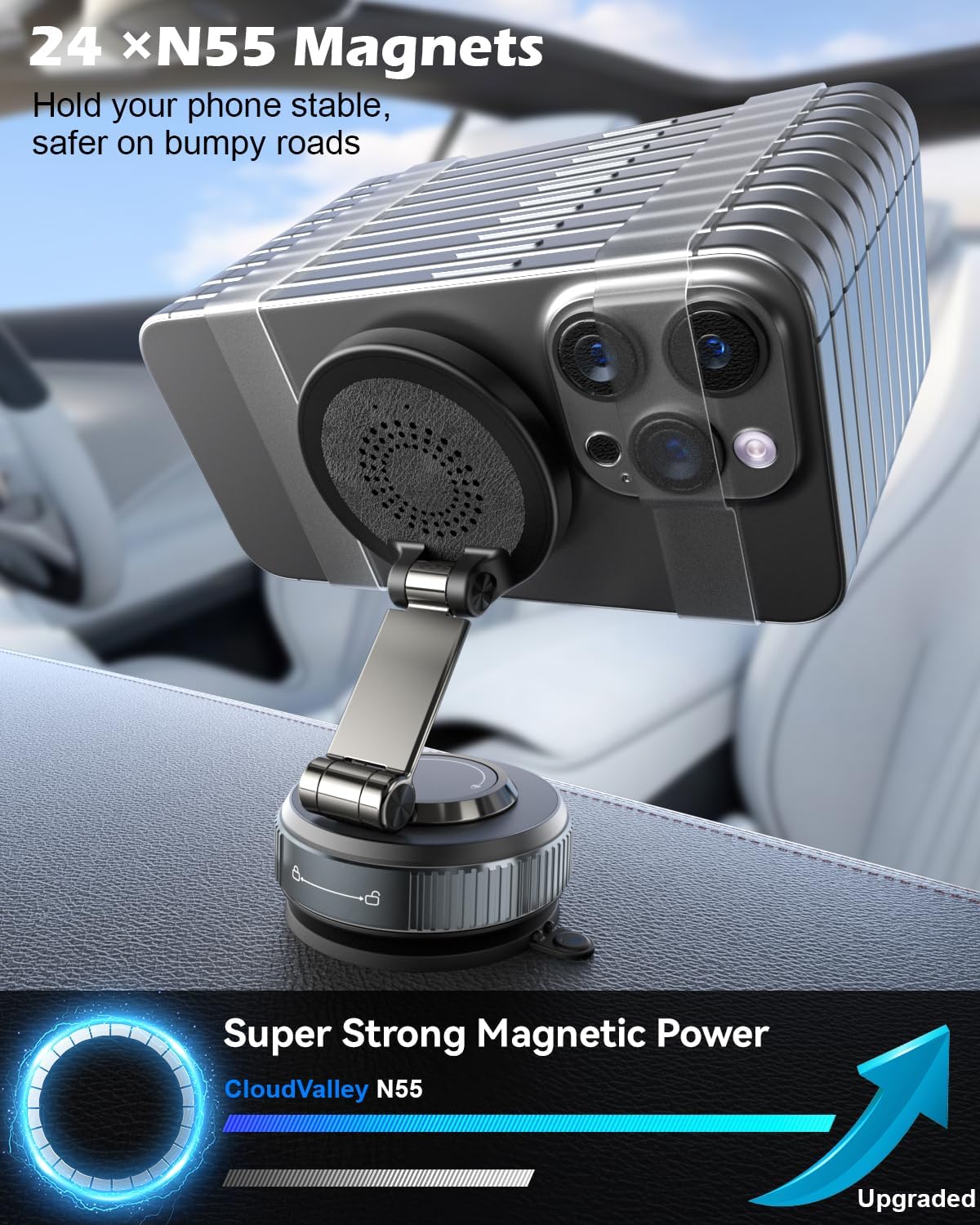 Magnetic Wireless Dash-Mounted Holders Car Charger Mount Dash Holder for NEW - Image 8