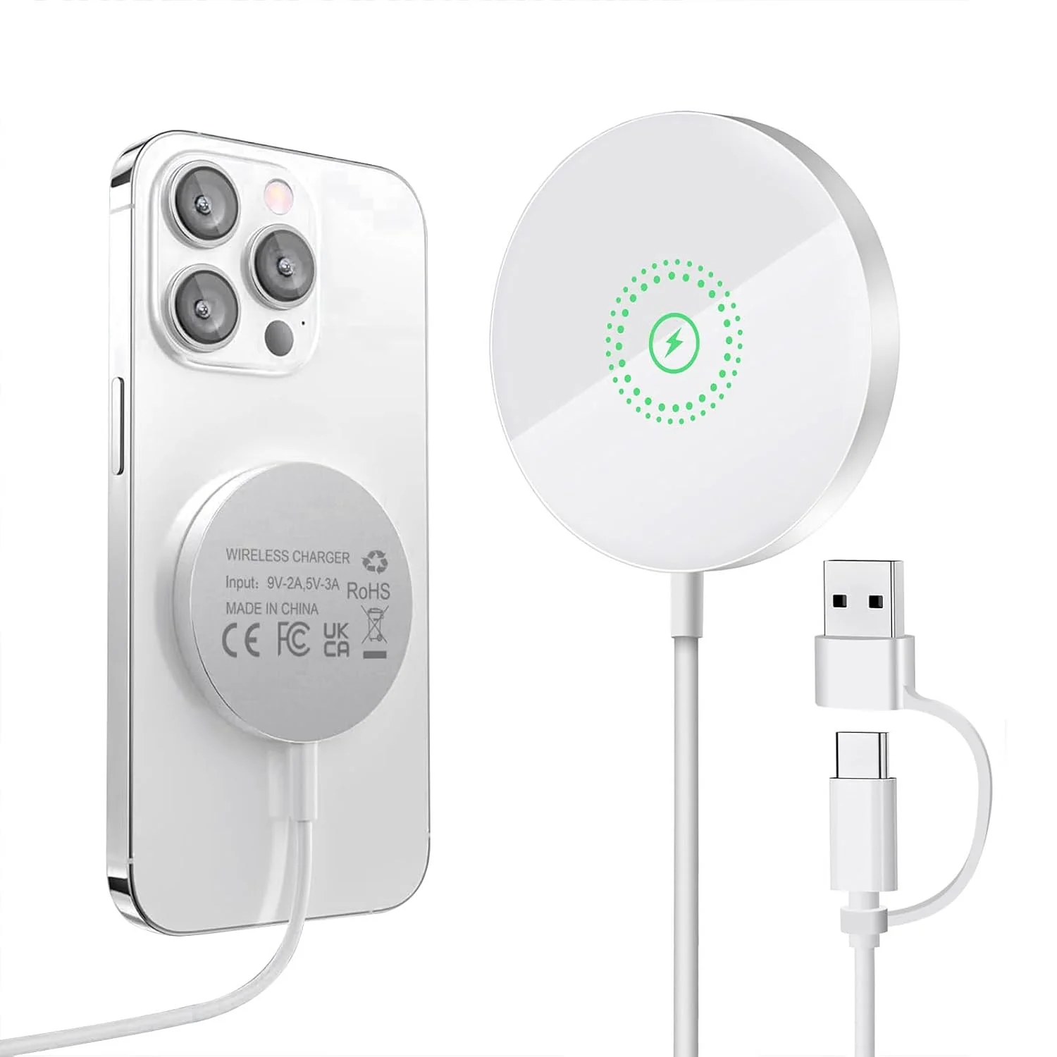 15W Wireless Charging Pad for iPhone - Fast Induction Charger in White DEMO - Image 7