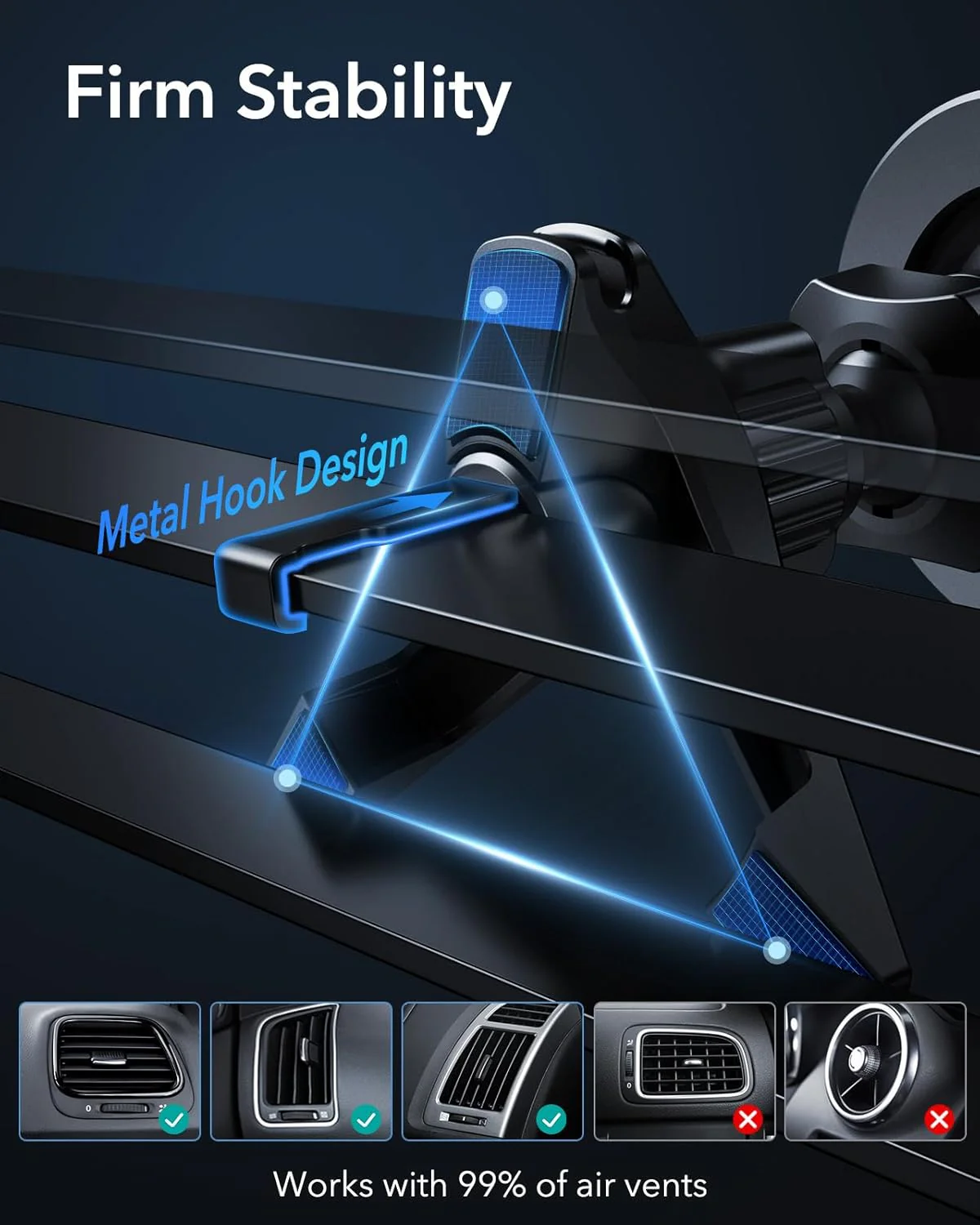 ESR Magnetic Car Phone Holder for Air Vent - Secure Automobile Accessories DEMO - Image 5