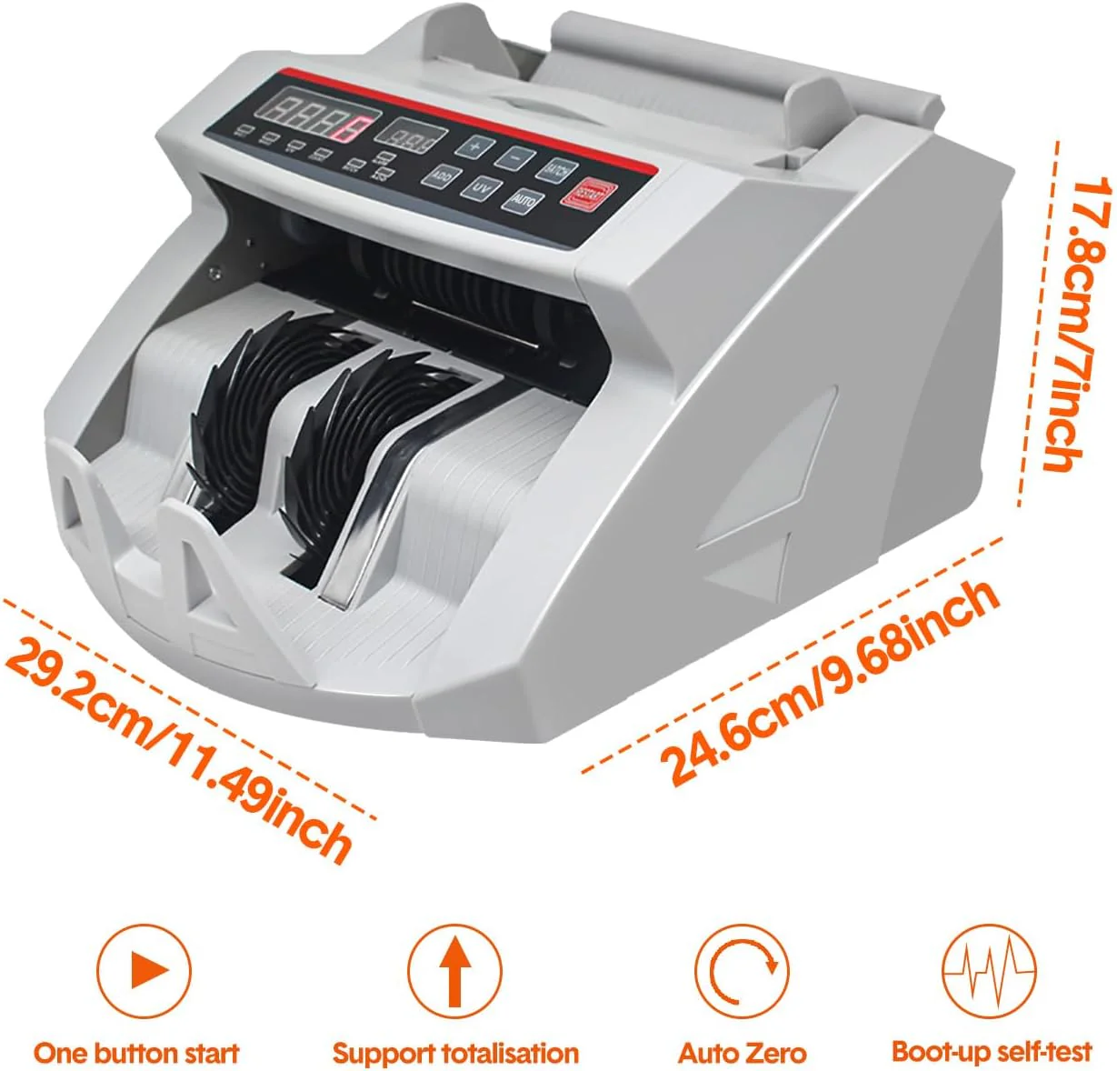 Automatic High-Speed Money Counter Machine with UV Detection, White DEMO - Image 2
