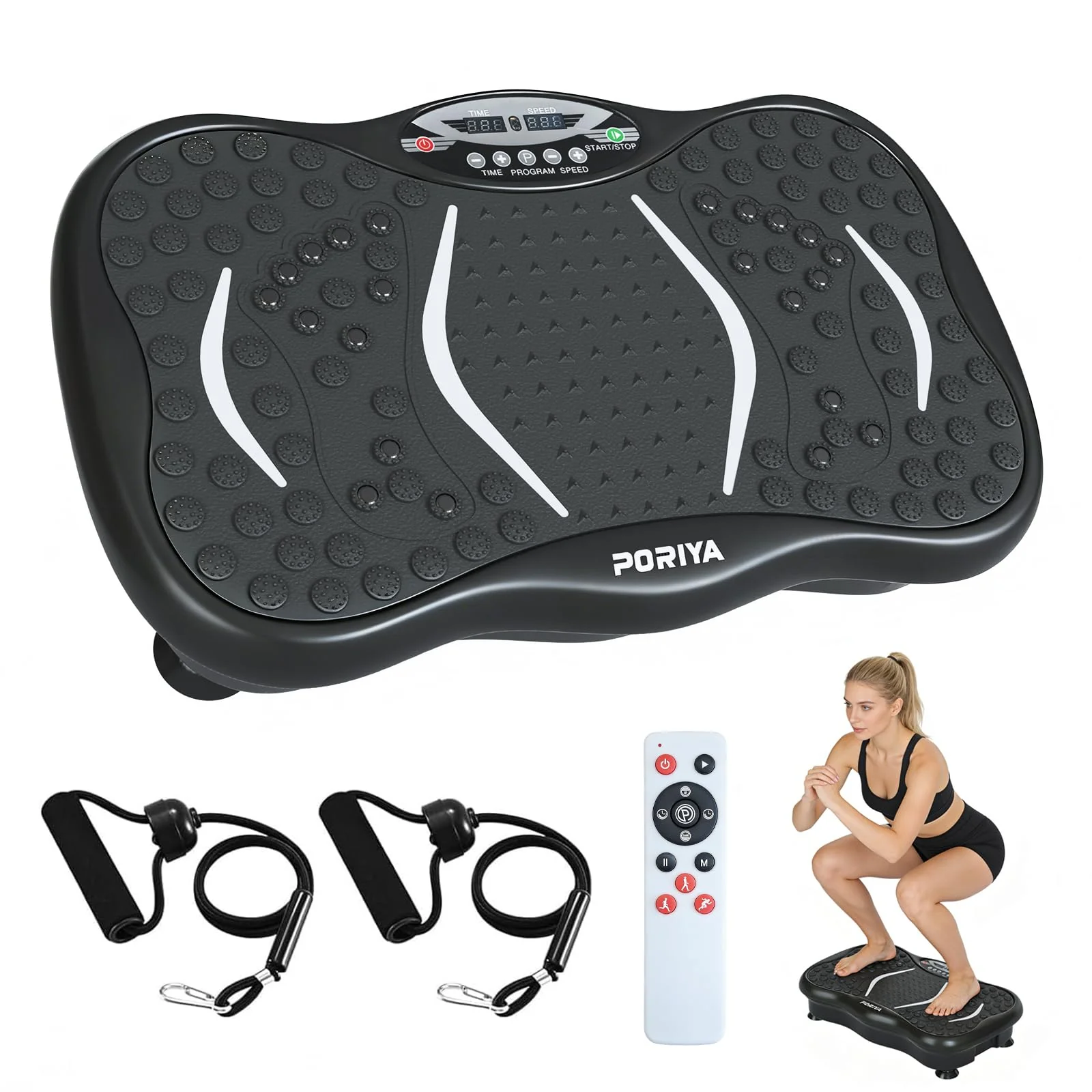 PORIYA Vibration Platform Machine with 99 Speed Levels and Remote Control DEMO